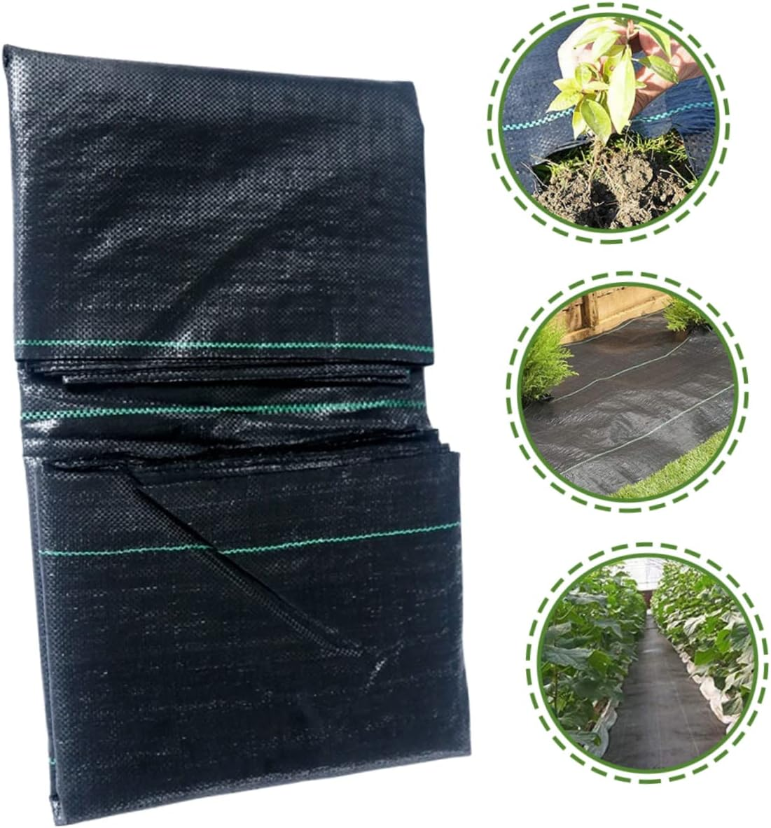 Yardenfun 2 Pack Landscape Fabric Control Ground Cover for Gardening Landscaping Grass Mulch image number 2