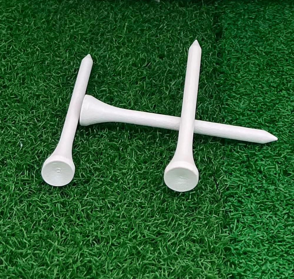 Hh-Golf 1000 Pcs Golf Tees Bulk Wood Tees 2 3/4 Inch (7.0Cm) Tall, Less Friction Professional White Wooden Tees for Clubs image number 4