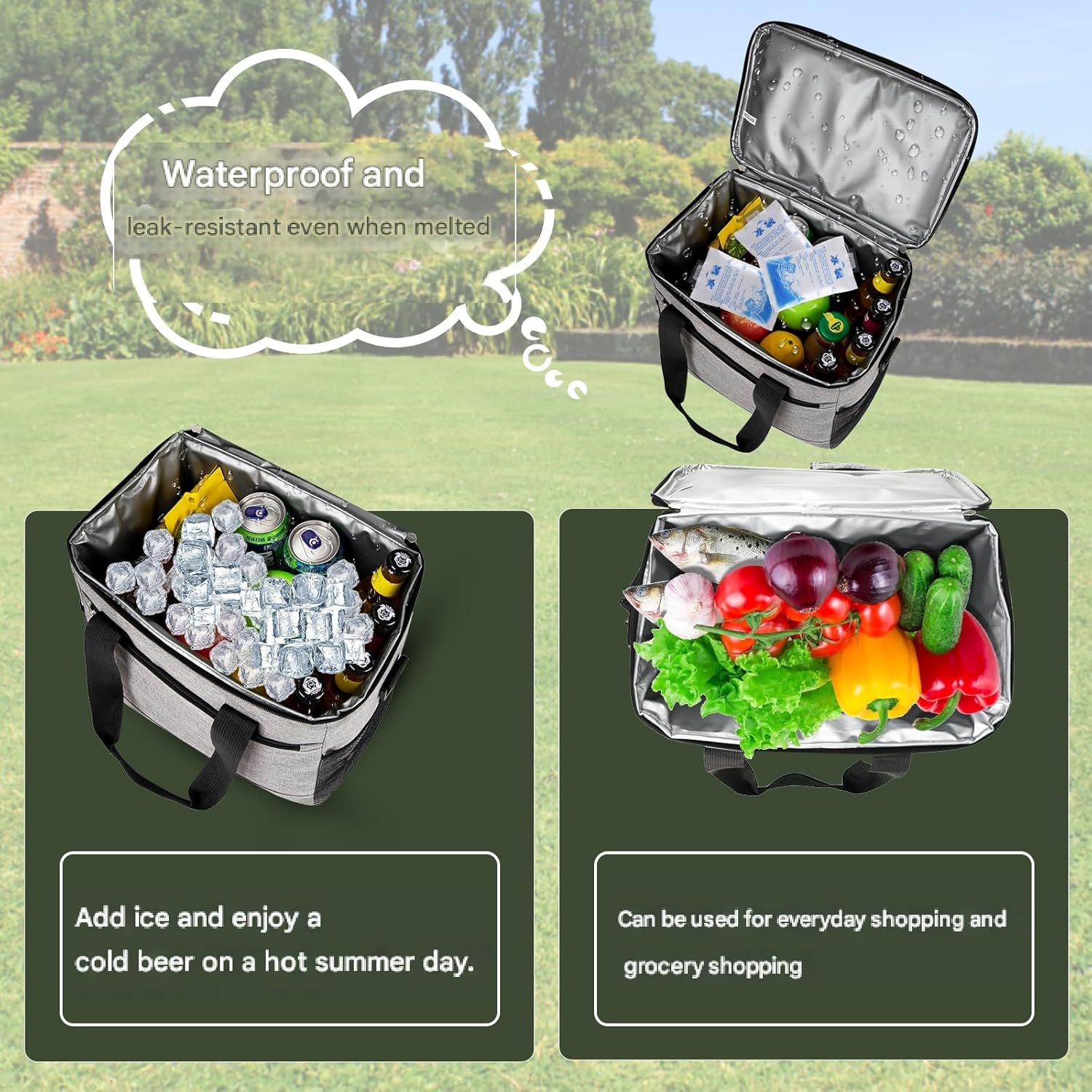 TEEMOO Large Cooler Bag 18L, Soft Cooler Bag, Leakproof, Collapsible, Portable Cooler Bag, Suitable for Beach Camping Picnics image number 2