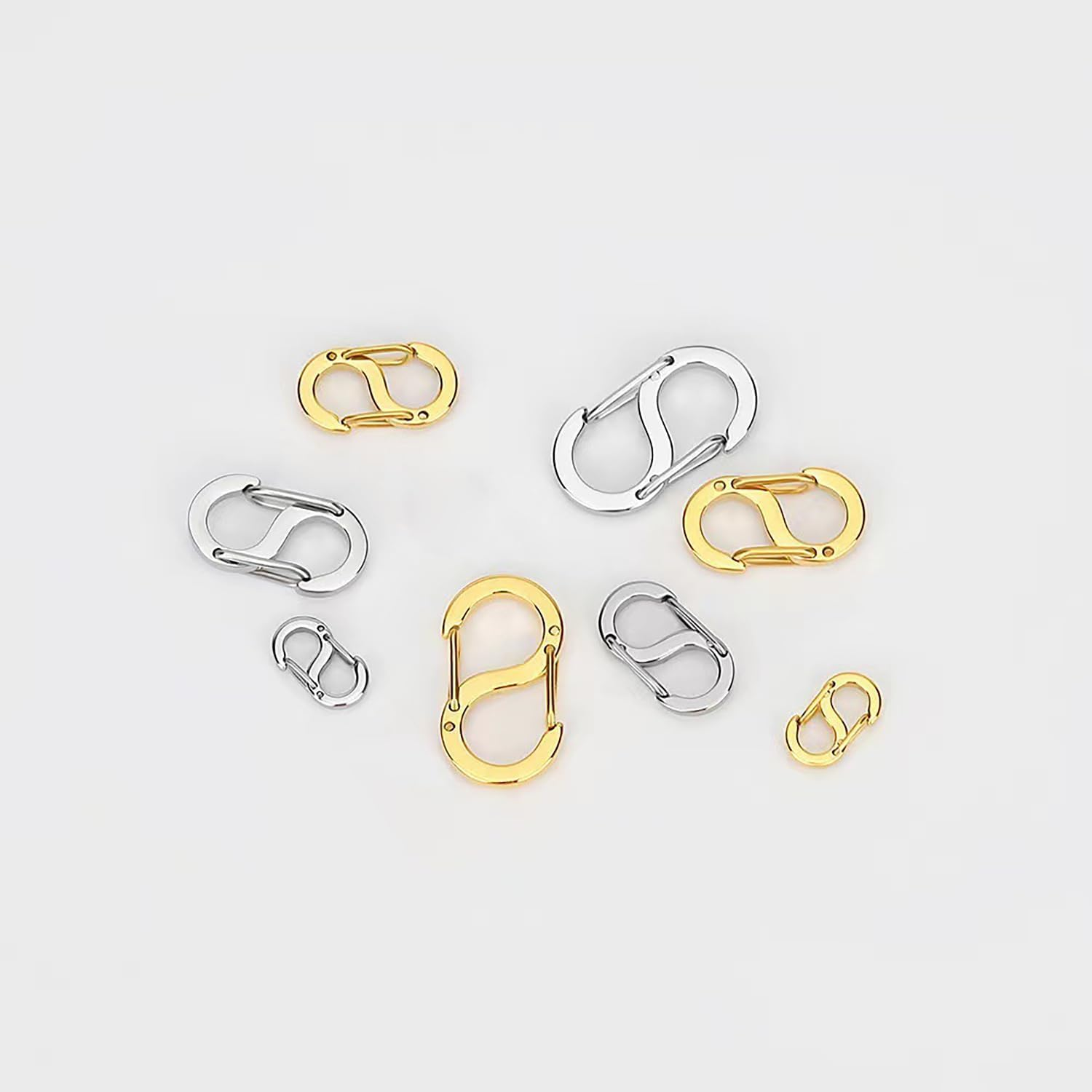 Double Opening Necklace Clasps Necklace Clasp and Closures Stainless Steel S Biner Carabiner Lock Bracelet Connector Shortener Necklace Clip image number 6