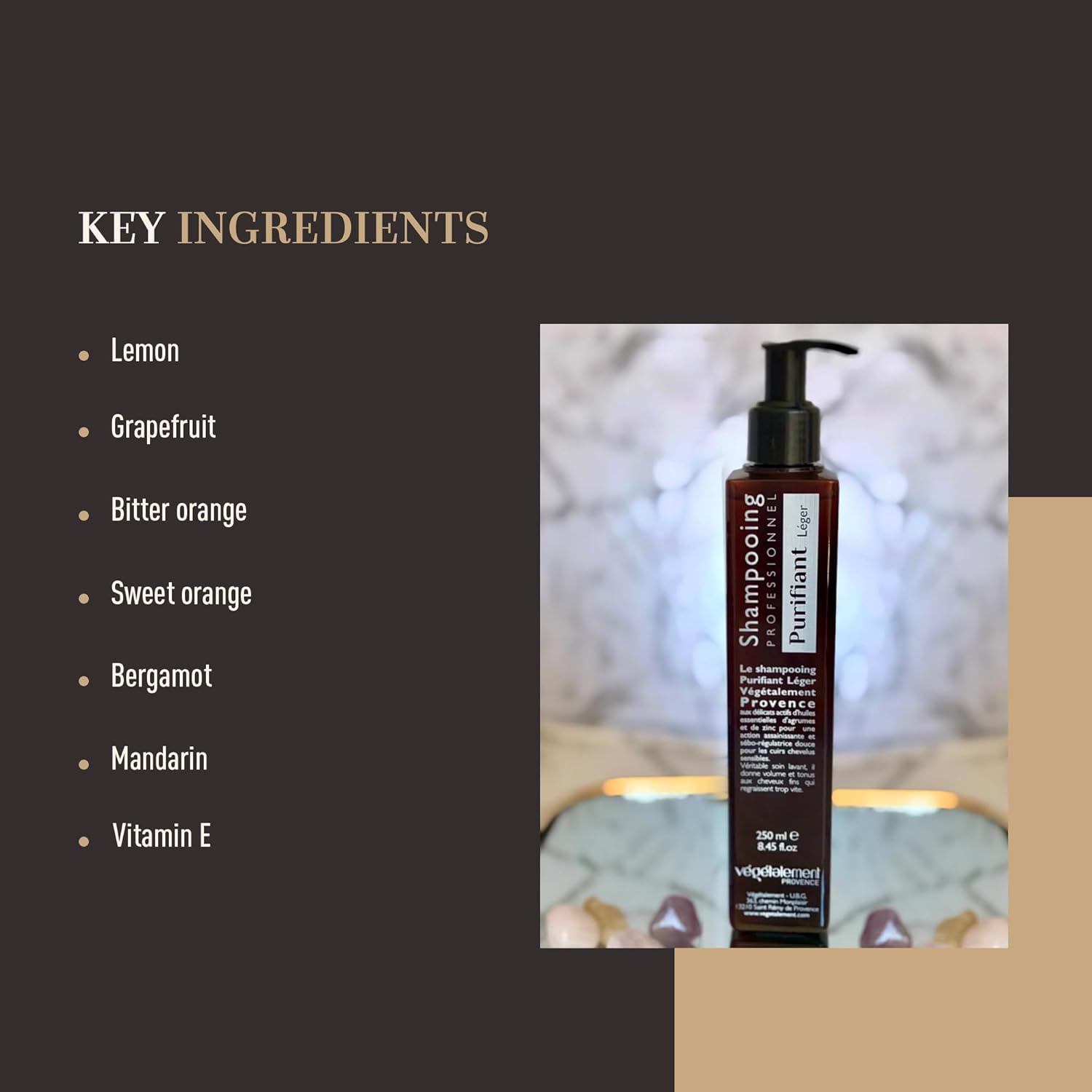 VEGETALEMENT ORGANIC Light Purifying Freshness Shampoo, Volumizing and Body Shampoo Ph-Balanced, Clarifying Shampoo for Thin Hair Plant Based, Cruelty Free, Lemon, Grapefruit and Sweet Orange (250Ml) image number 5