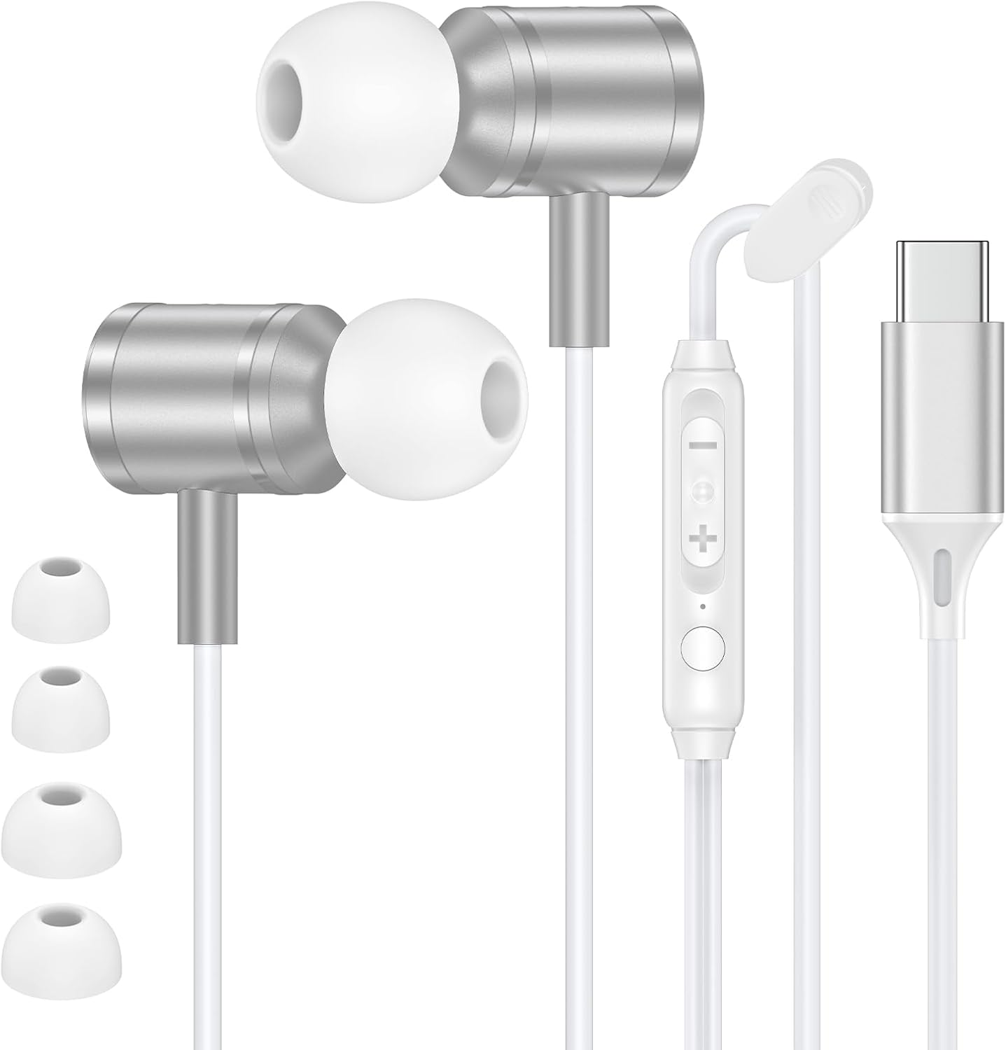 Earbuds Wired Type C for Iphone 17 Pro Max/17 Pro/17 Air/17/16E/16 Pro Max/16Plus/15, in Ear Wired Headphones USB C Ear Buds Earphones Headsets with Mic for Galaxy S25 FE Ultra A17 A16,Pixel 10 Pro XL