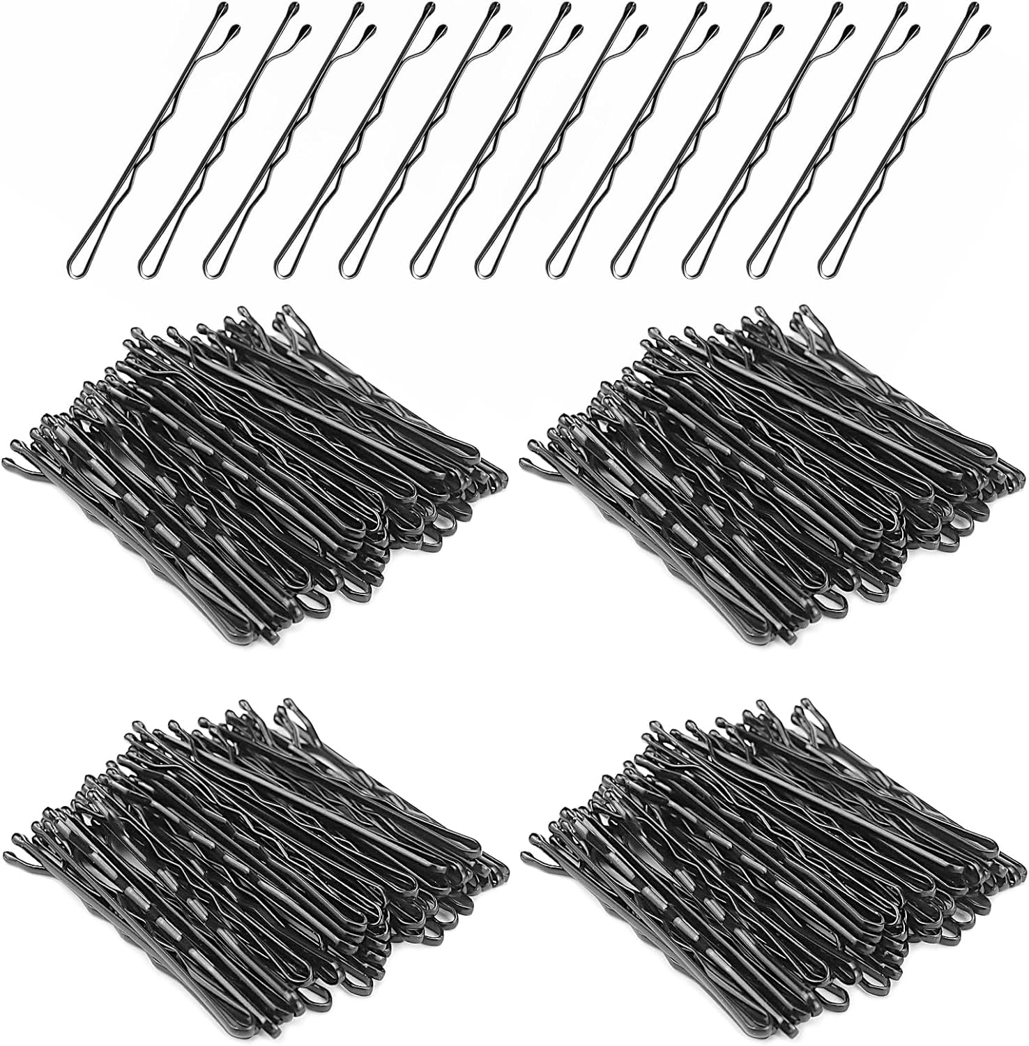 Kavya 200 Pieces Metal Hair Clips, 5 Cm Wave Shape Bobby Pins, Hairpin Set for Women Girls and Hairdressing Salon, with Storage Box (Black) image number 1