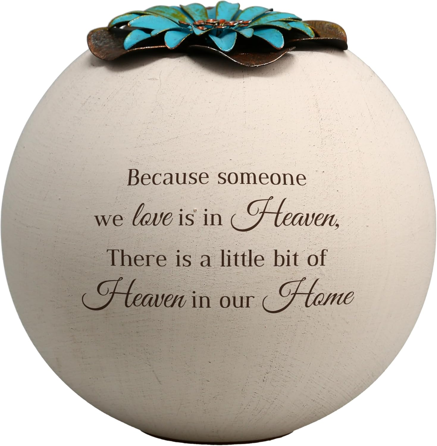 Pavilion - a Little Bit of Heaven in Our Home - 4" round Tealight Terracotta Candle Holder with Metal Lid in Memory Loss of Loved One Remembrance Bereavement Grief Funeral Gift with Beautiful Gift Box