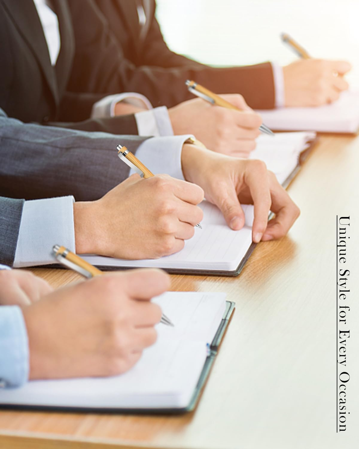 Bamboo Pens Bulk Wooden Bamboo Pens Engraving Wooden Ballpoint Pen Customizable Gift Pen Bulk 50Pcs image number 4