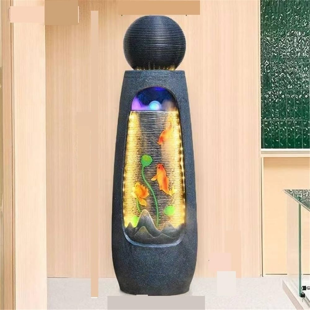 Outdoor Fountain Outdoor Floor Standing Fountain with LED Lights for Porch, Deck, Garden, Backyard image number 2
