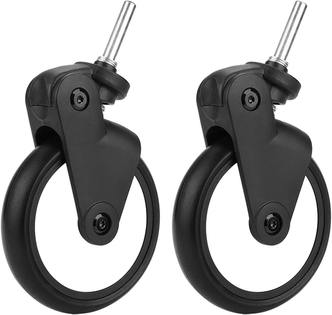 Stroller Wheel, Pratical Wear Resistant Stroller Wheel Accessory Convenient to Use 360 Degree Rotation for Yoyo for Kiddopotamus for Yoya for Chbaby(A Pair of Front Wheels) image number 1