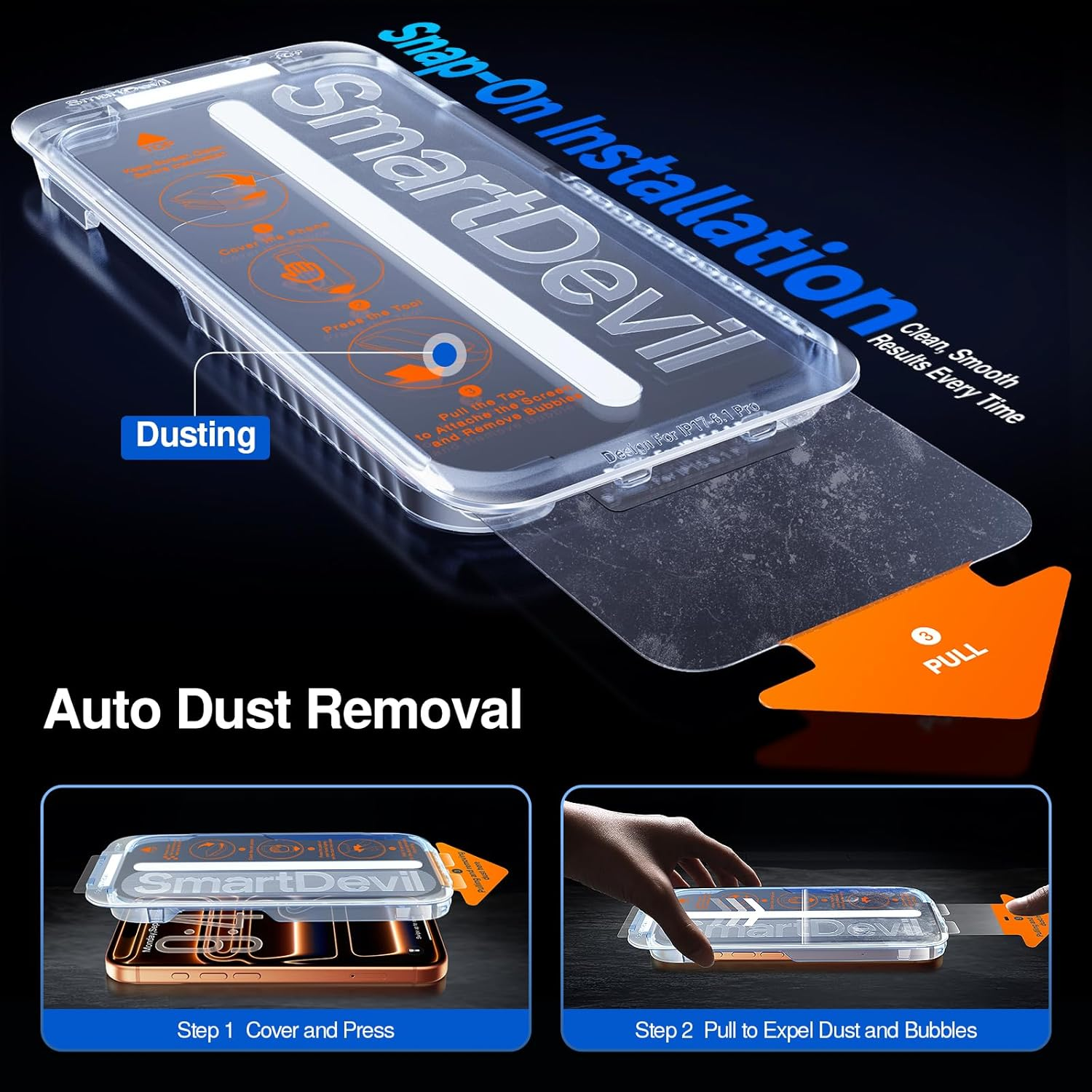 SMARTDEVIL 2 Pack for Iphone 17 Pro Max Privacy Screen Protector Anti-Spy Tempered Glass Film 9H Hardness Easy Installation with Bubble-Free & Dust-Free Box