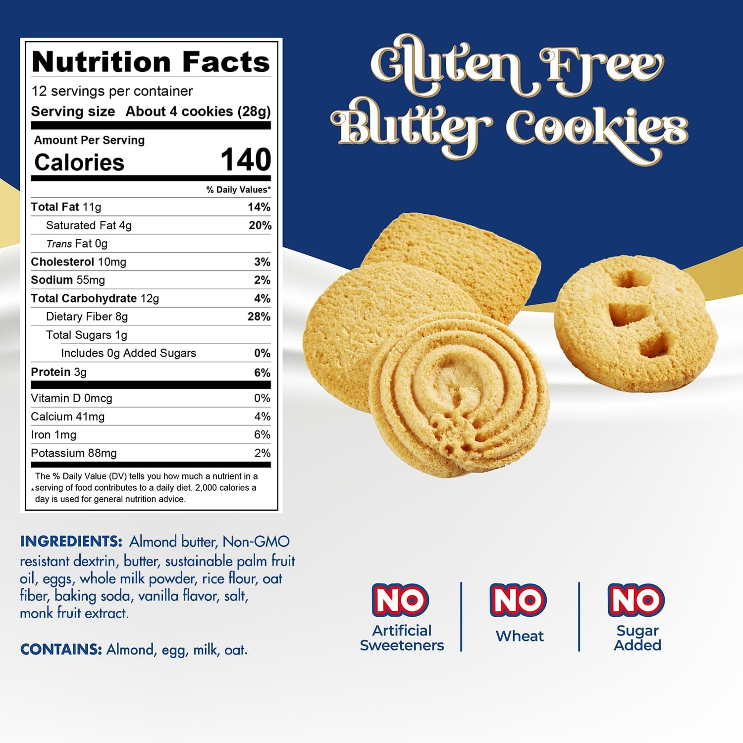 Choczero - Keto Butter Cookies - Danish Sugar Free Cookies, Large Gift Tin, Gluten Free, Low Carb (1 Can, image number 6