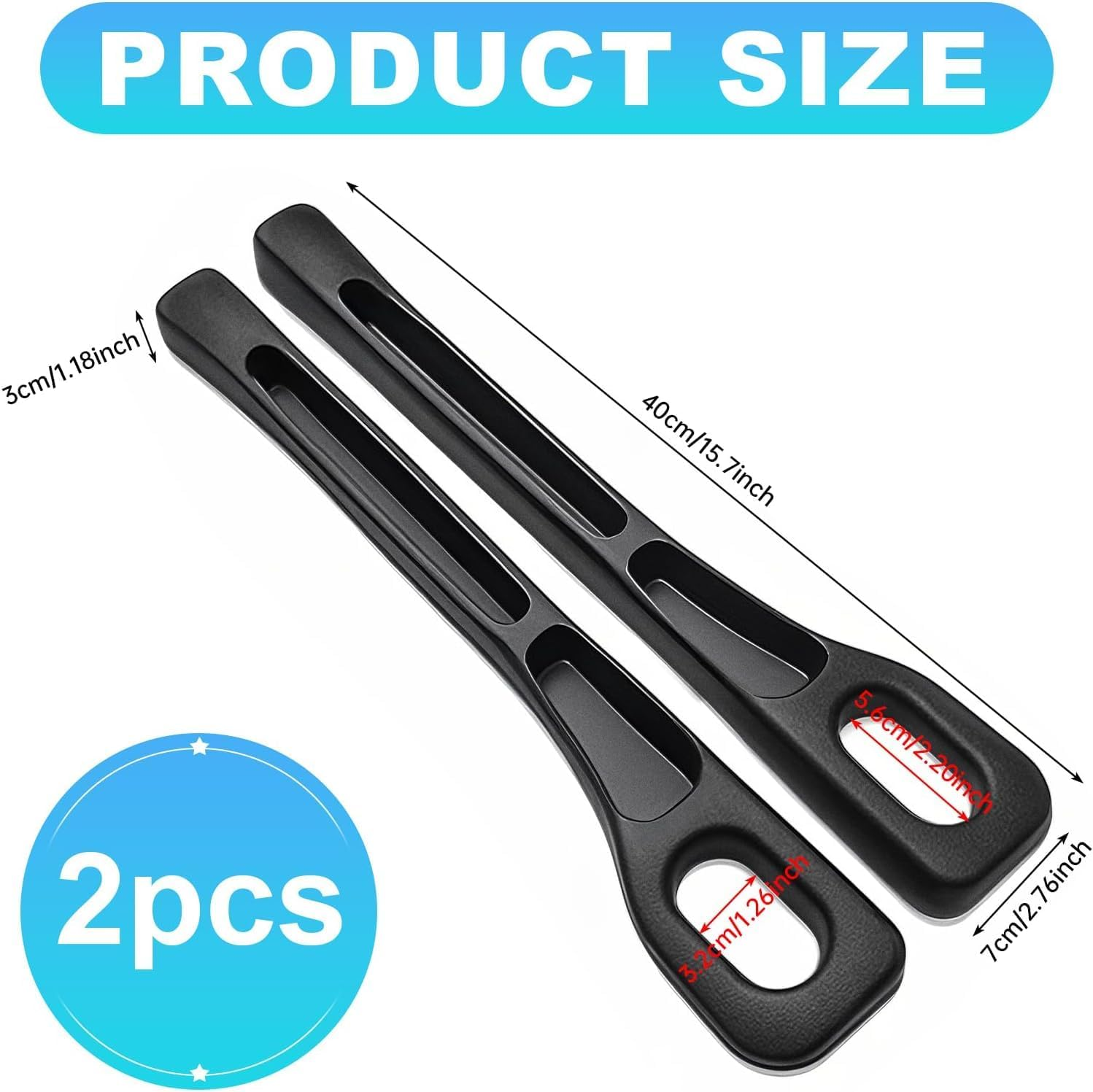 2 Pack Car Seat Gap Filler, No Drop Seat Protector with Storage Organizer and Hook Premium Soft Foam Padding for Side Gap Protection Universal Fit for All Cars (Black)
