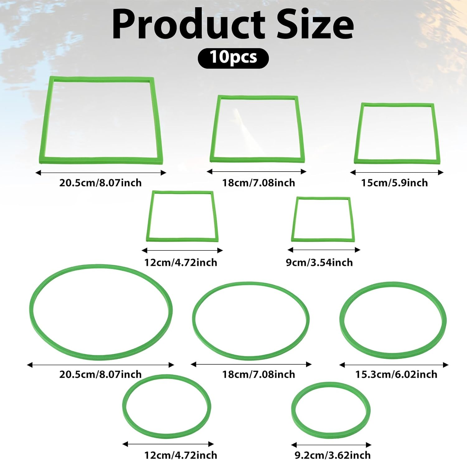 10 PCS Aquarium Floating Plant Corral, 5 Sizes round & Square Fish Feeding Rings Aquarium Plant Holder Turtle Betta Fish Tank Accessories, Reduces Automatic Fish Feeder Waste, Maintains Water Quality image number 6