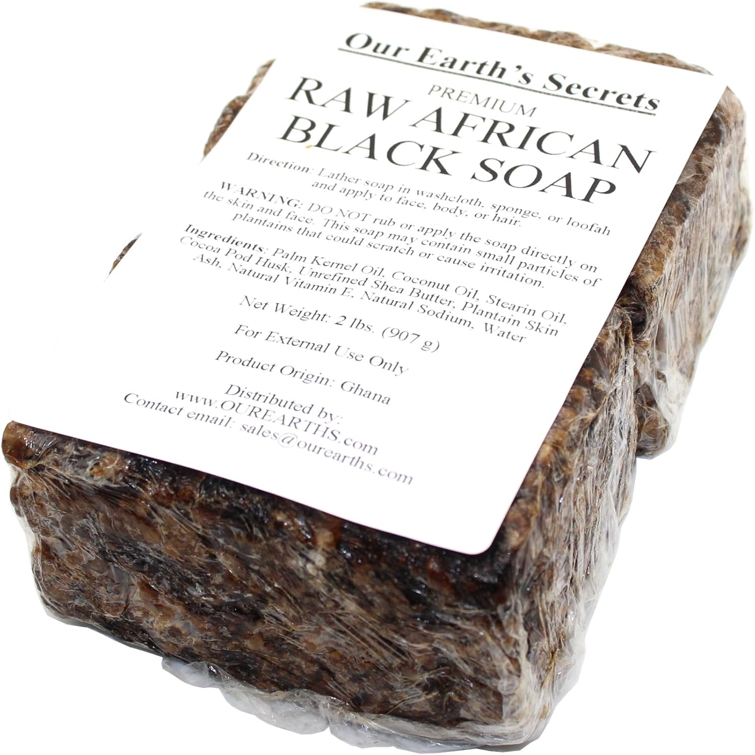 Our Earth'S Secrets Natural Raw African Black Soap, 2 Lbs. image number 1