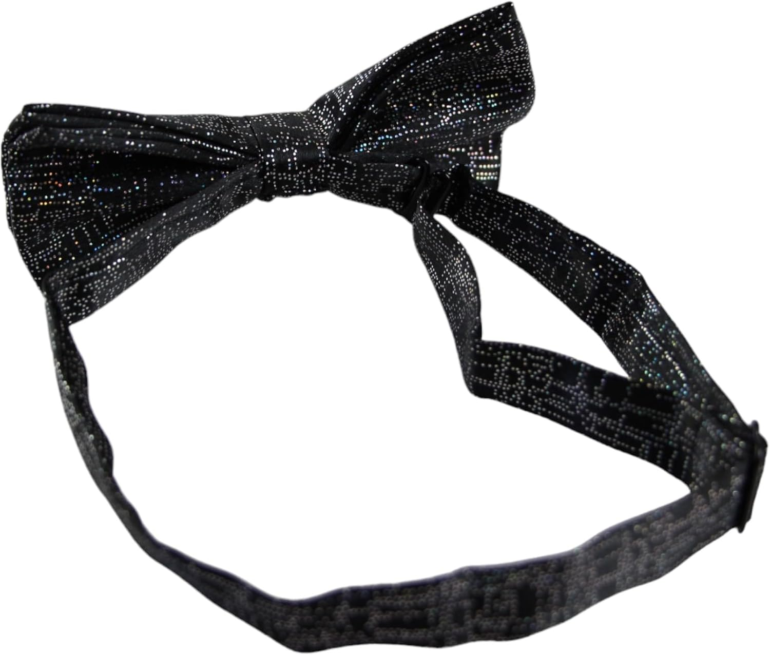 Mens Black Sparkly Glitter Patterned Bow Tie