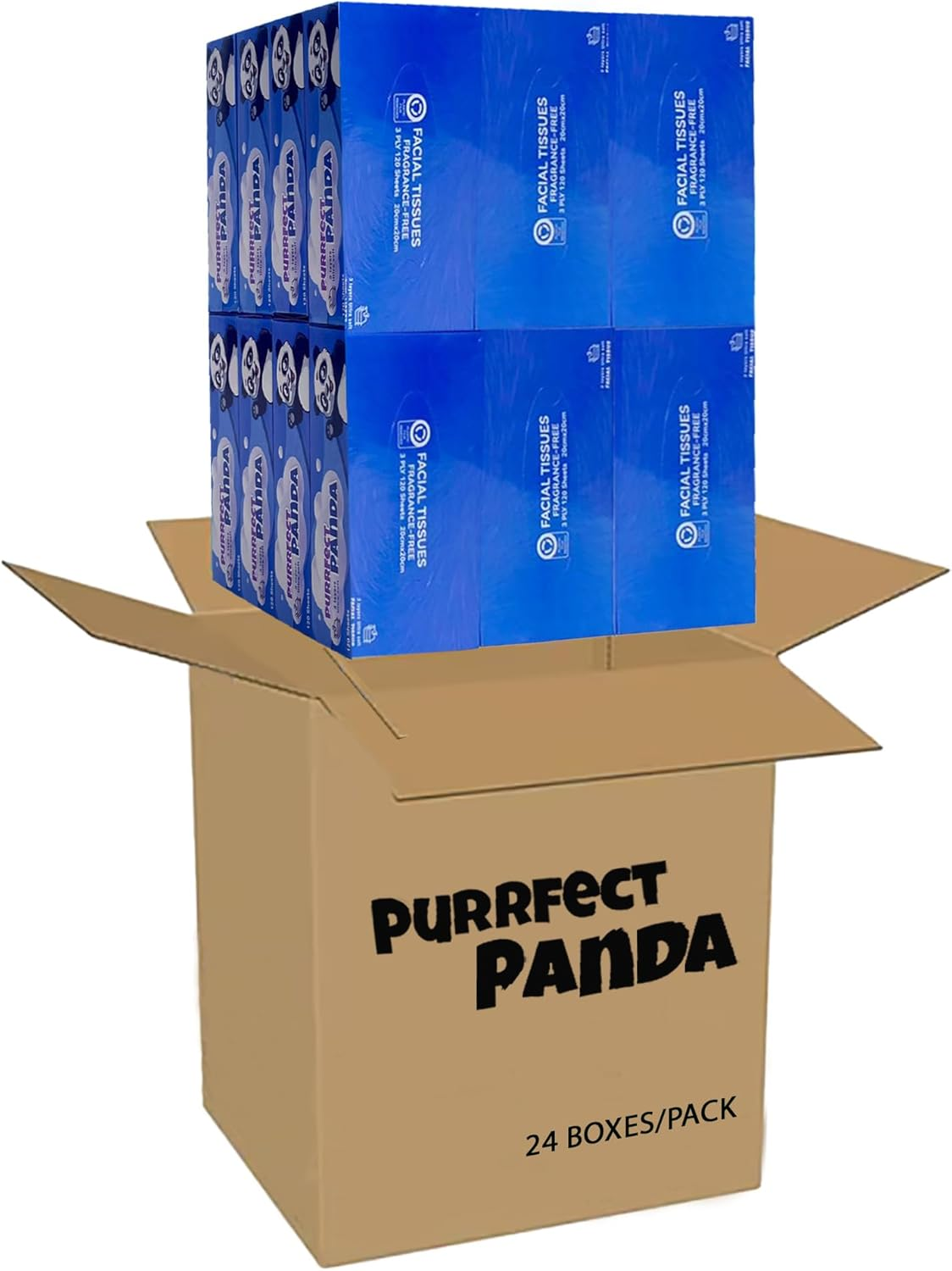 Soft Facial Tissues 24 Packs 3-Ply, Large 120 Tissues/Pack (2880 Total Tissues), Gentle and Absorbent, Ideal for Home, Office, and Travel Use &ndash; Bulk Carton Packaging image number 3