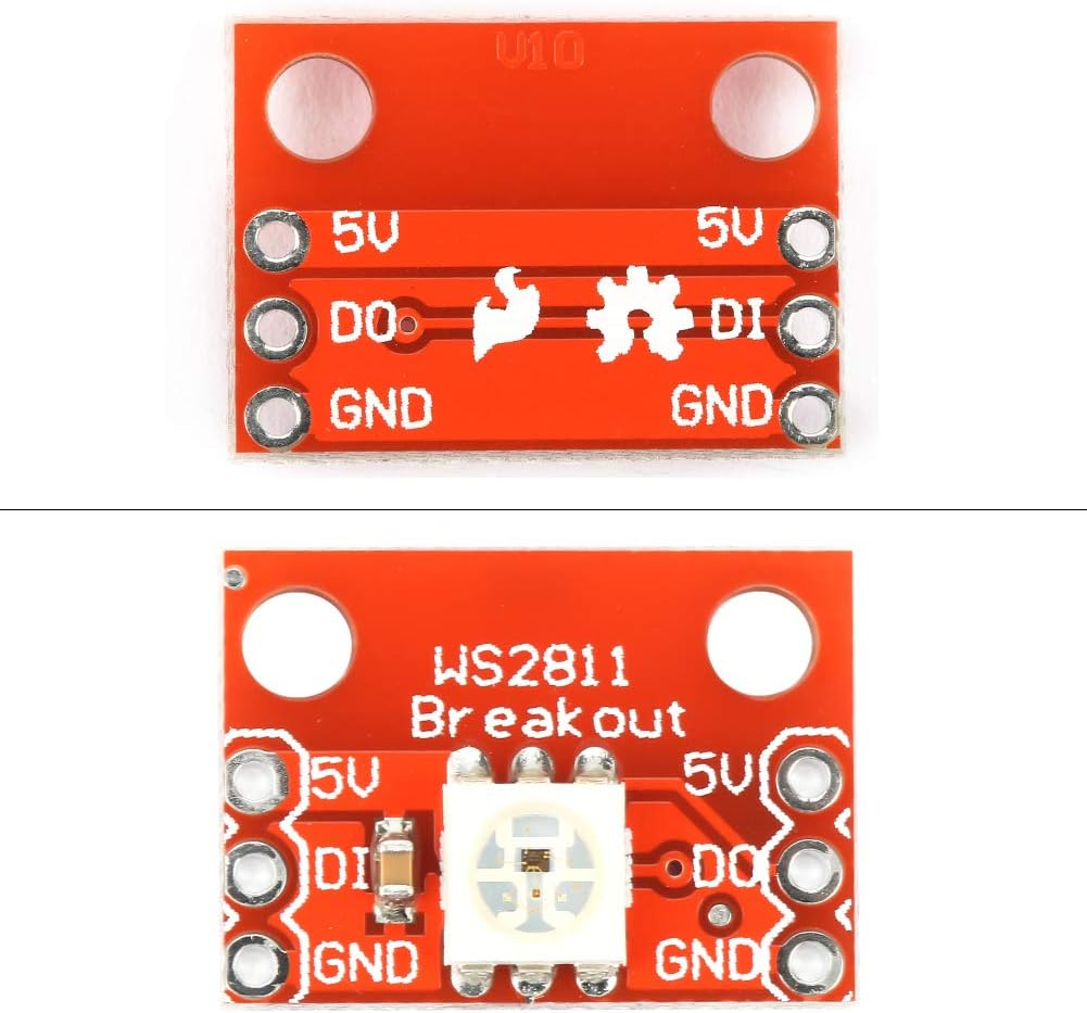 Viagasafamido 5 Pieces LED Breakout Module Board with PIN Header Supports Series Connection High Brightness RGB Color for 5050 LED DIY image number 2