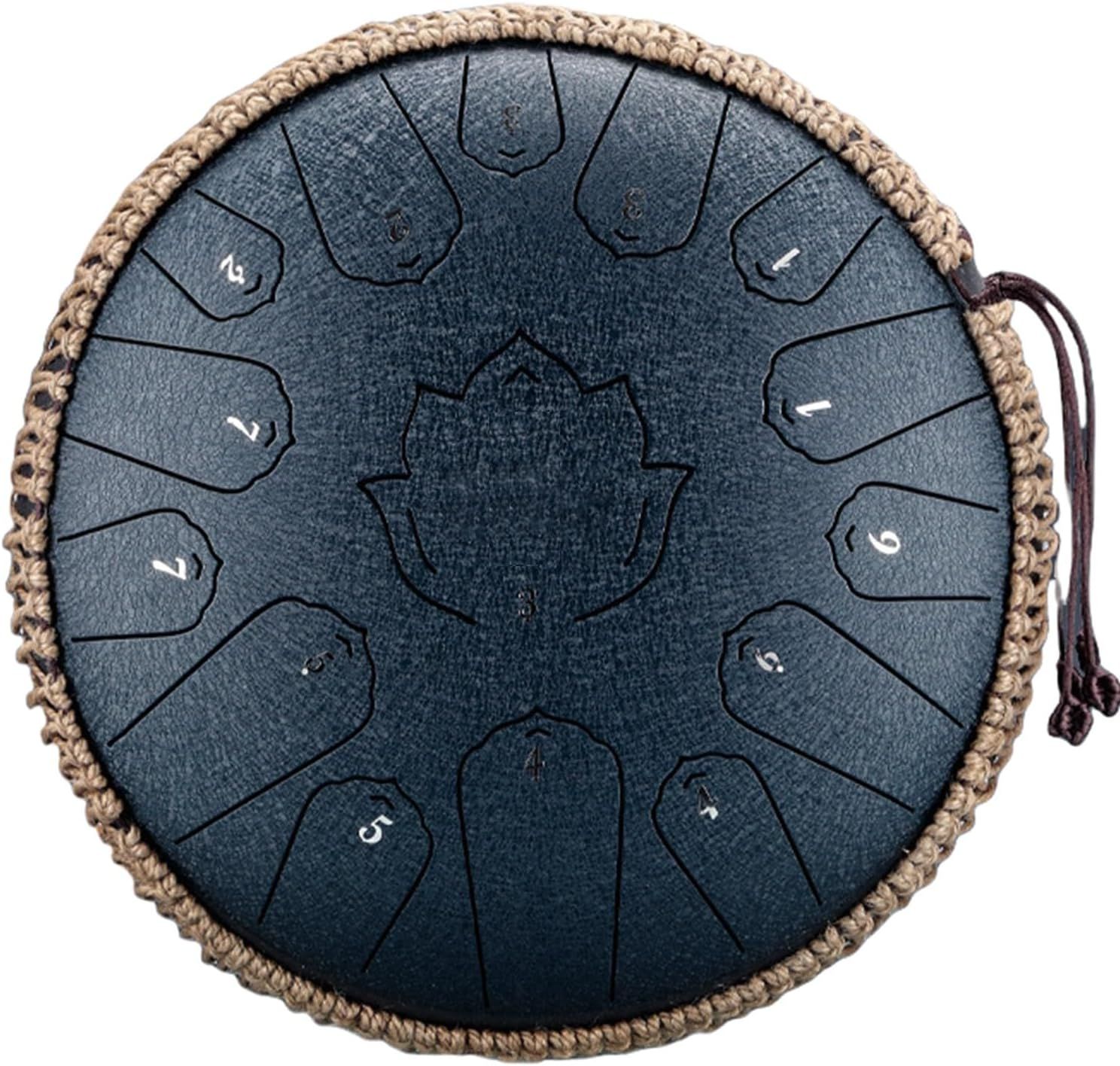 Steel Tongue Drum 13 in 15 Notes Tongue Drum, D Major, Outdoor Rain Drum with Carry Bag, Music Book and Hand Drumsticks (Green)