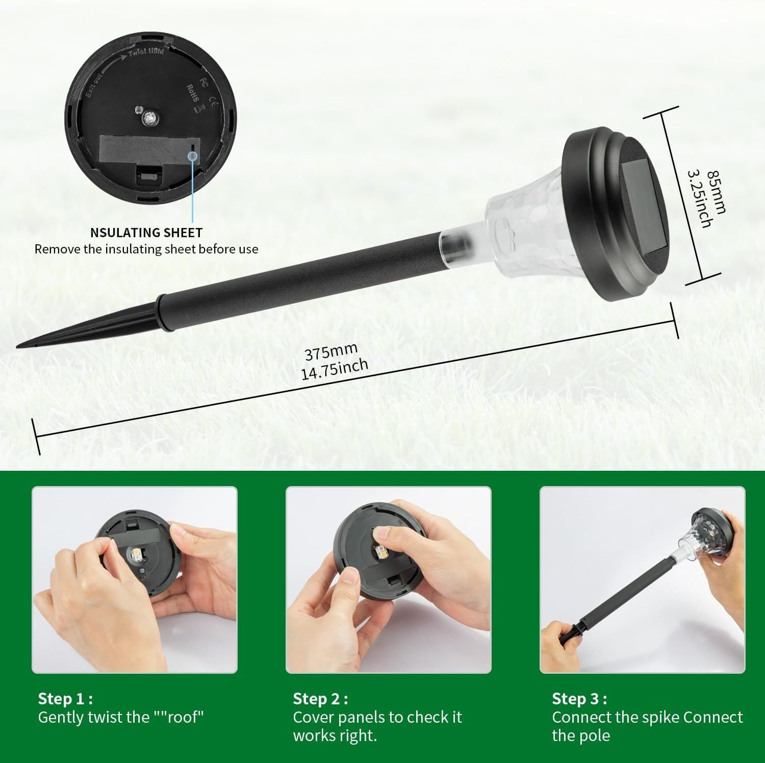 Iesooy Solar Lights Outdoor: 8 Pack RGB Color+Warm White LED Outdoor Solar Lights, IP65 Waterproof, Solar Powered Garden Lights for Landscape Pathway Garden Porch Yard Pool