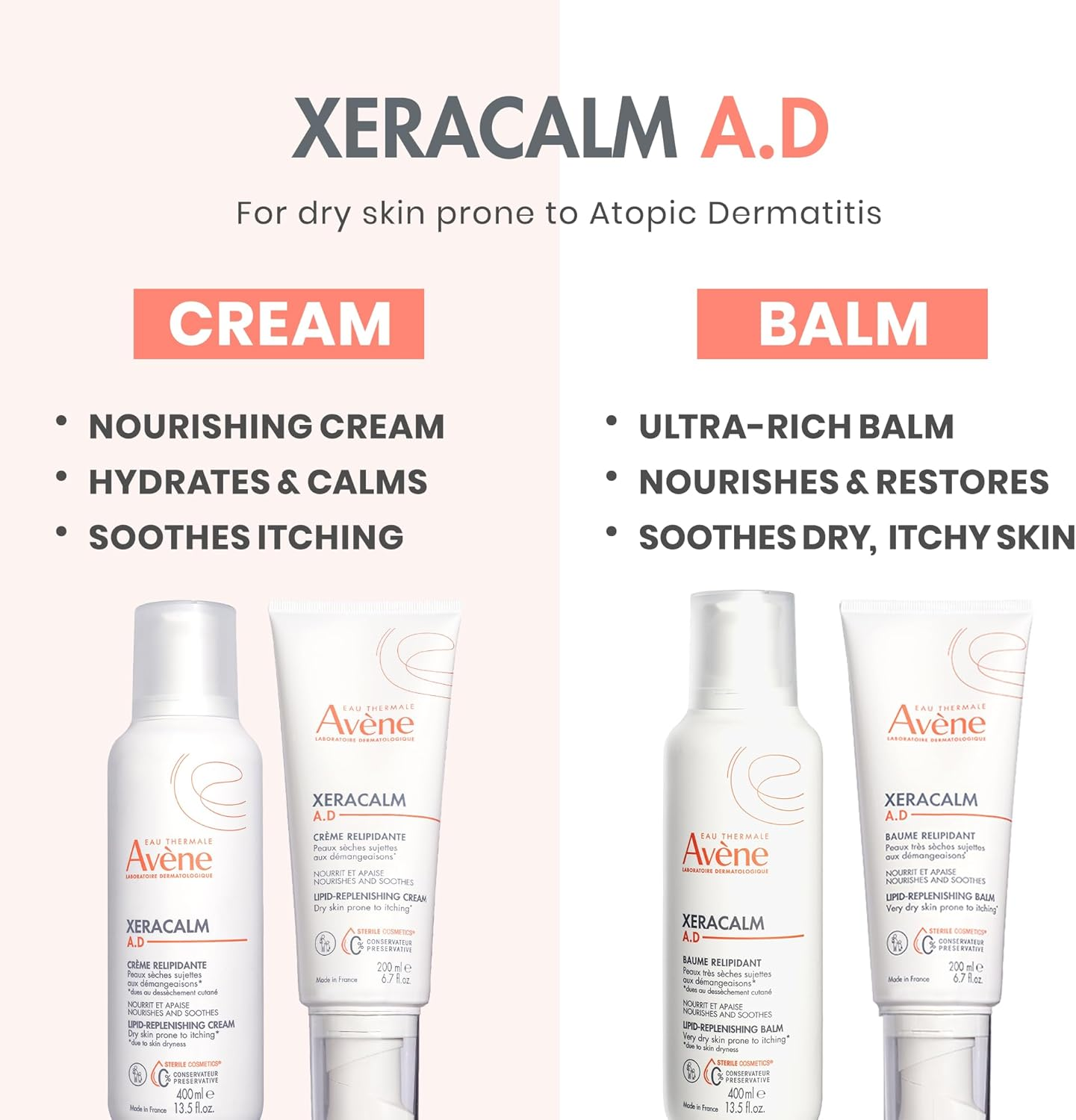 Avene Xeracalm A.D Lipid-Replenishing Balm for Women - 6.7 Oz Balm, 201 Milliliter image number 2