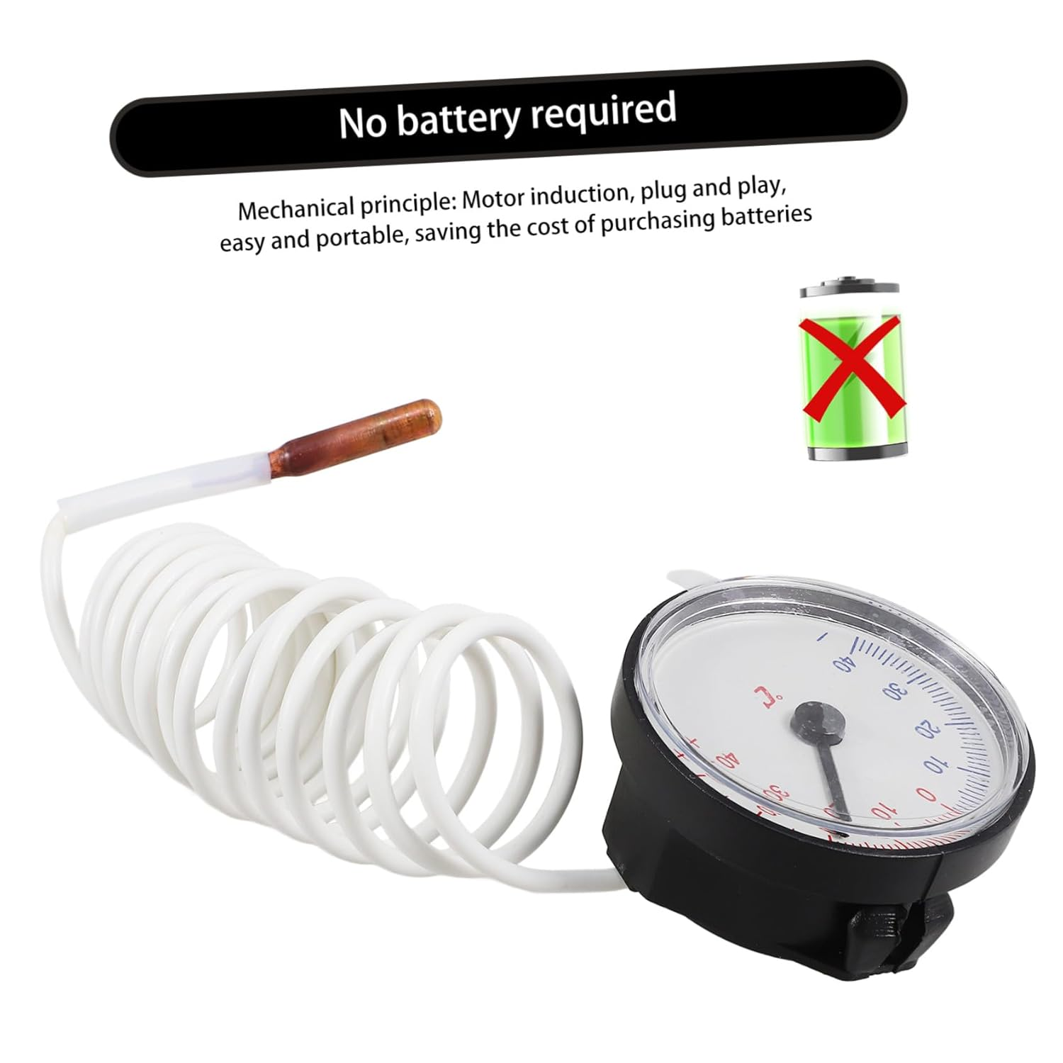 Portable Indoor Thermometer Small round Digital Temperature Gauge Lightweight Compact Accurate Temperature Measuring Device for Home Use image number 1