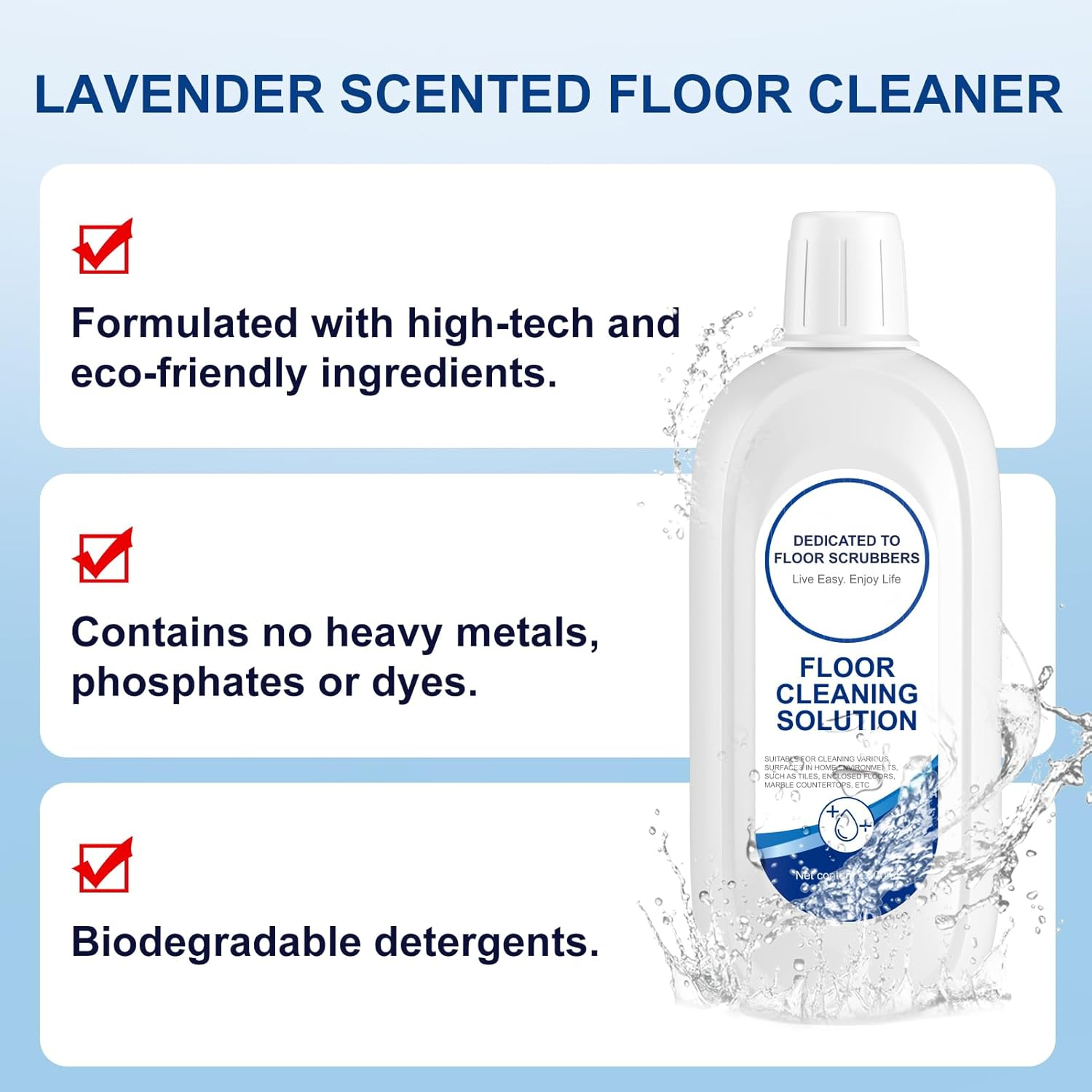 2 Bottle Floor Cleaning Solution Compatible with Tineco, Deep Cleans for Multiple Hard Floors, Suitable with All Robot Vacuums with Mopping and Cordless Wet/Dry Vacuum Mop Cleaner -Lavender image number 2