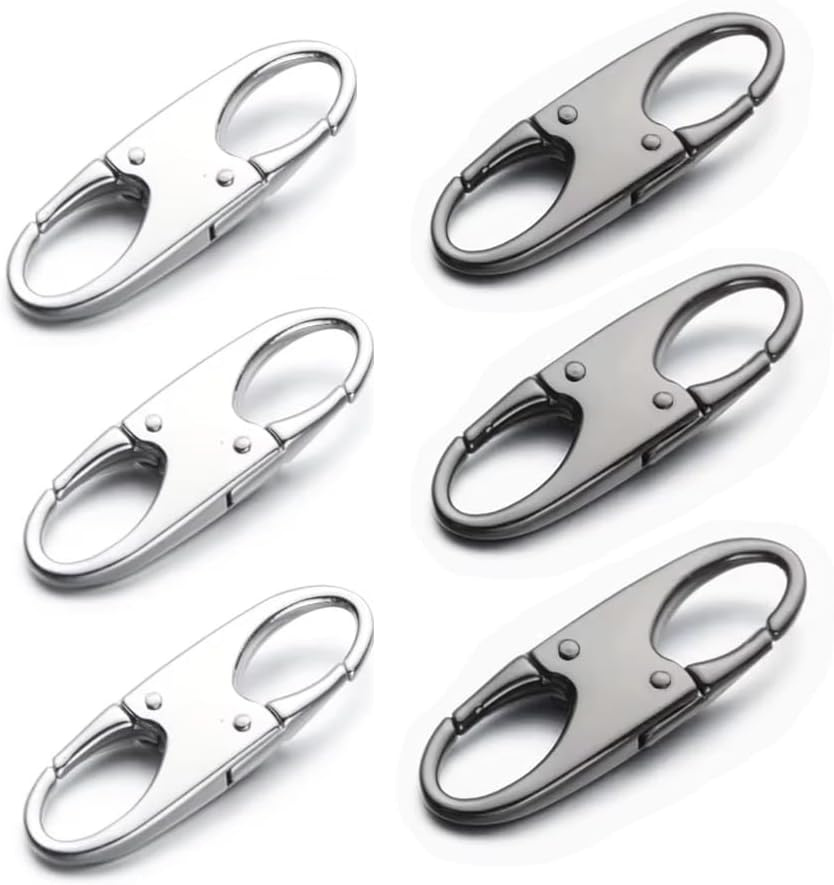 6 PCS Zipper Clip Theft Deterrents, Double Zipper Pull Replacements - Secure Your Belongings (3 Black＆3 Silver) image number 6