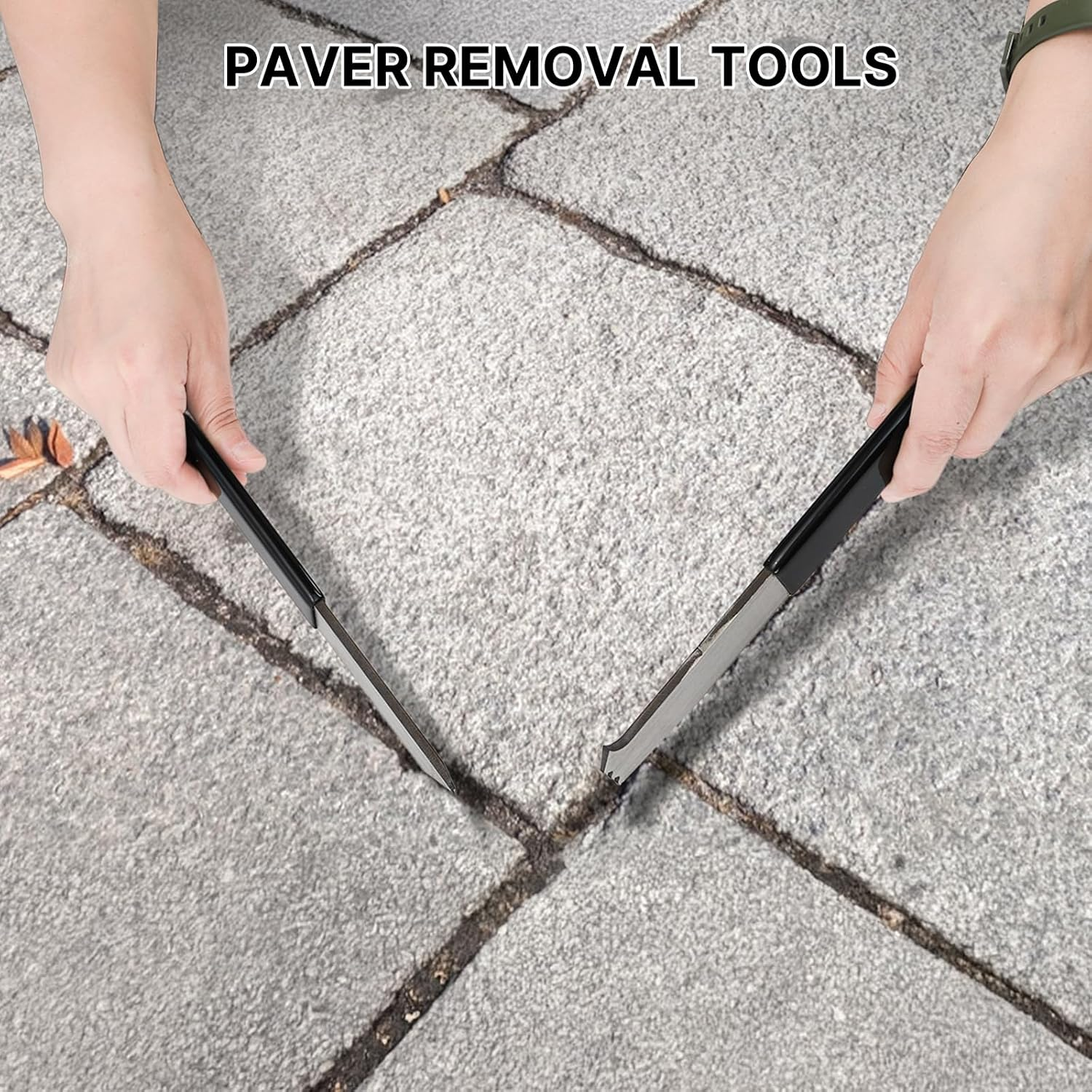 2Pcs Paver Puller, Paver Extractor Tool with Joint Scraper Micro Teeth & Gripper Slots, Paver Removal Tool for Garden Lawn Yard Patio Paver Brick Block Replacement image number 3