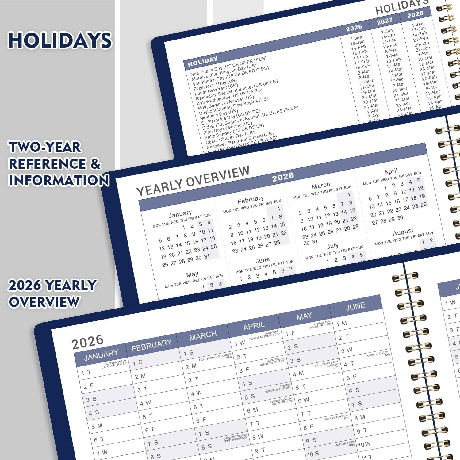 2026 Appointment Book - 2026 Diary from Jan 2026 - Dec 2026, A4 Week to View Appointment Diary 2026, Hourly Planner 2026 in 15 Minutes Times Slots, with Soft Leather Cover, 21.8 X 29 Cm, Colorful Tabs image number 6