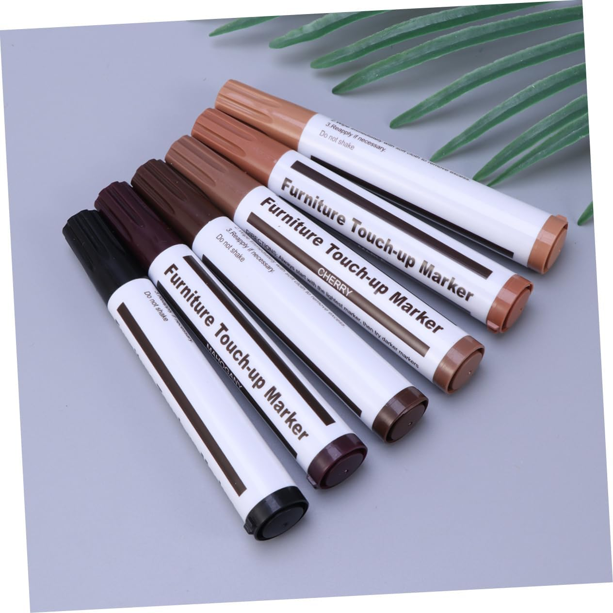 STOBOK Furniture Touch-Up Pen Set 6 Pcs Wood Furniture Markers Hide Marks Quick Dry Fade Resistant image number 4