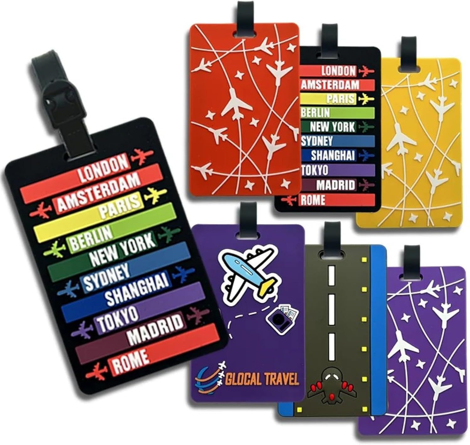 6 PCS Creative PVC Soft Rubber Luggage Tags Boarding Pass Identification Tags Multifunctional Travel Tags image number 5