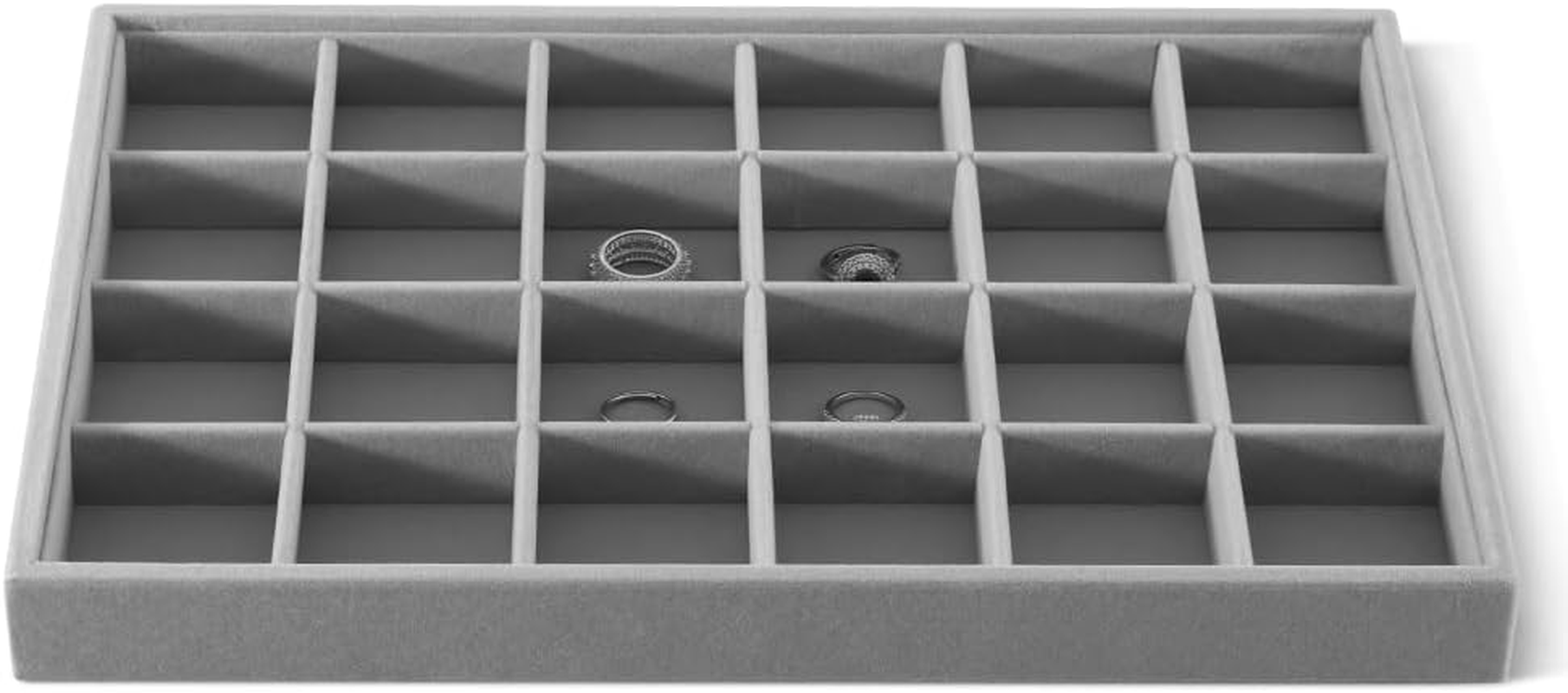 Yinbeini Velvet Necklace Pendant Bracelet Storage Tray, Stackable Jewelry Drawer Organizer Trays Long Chain Storage Organizer, Shop Cabinet Display Holder Plate, Jewellery Tray