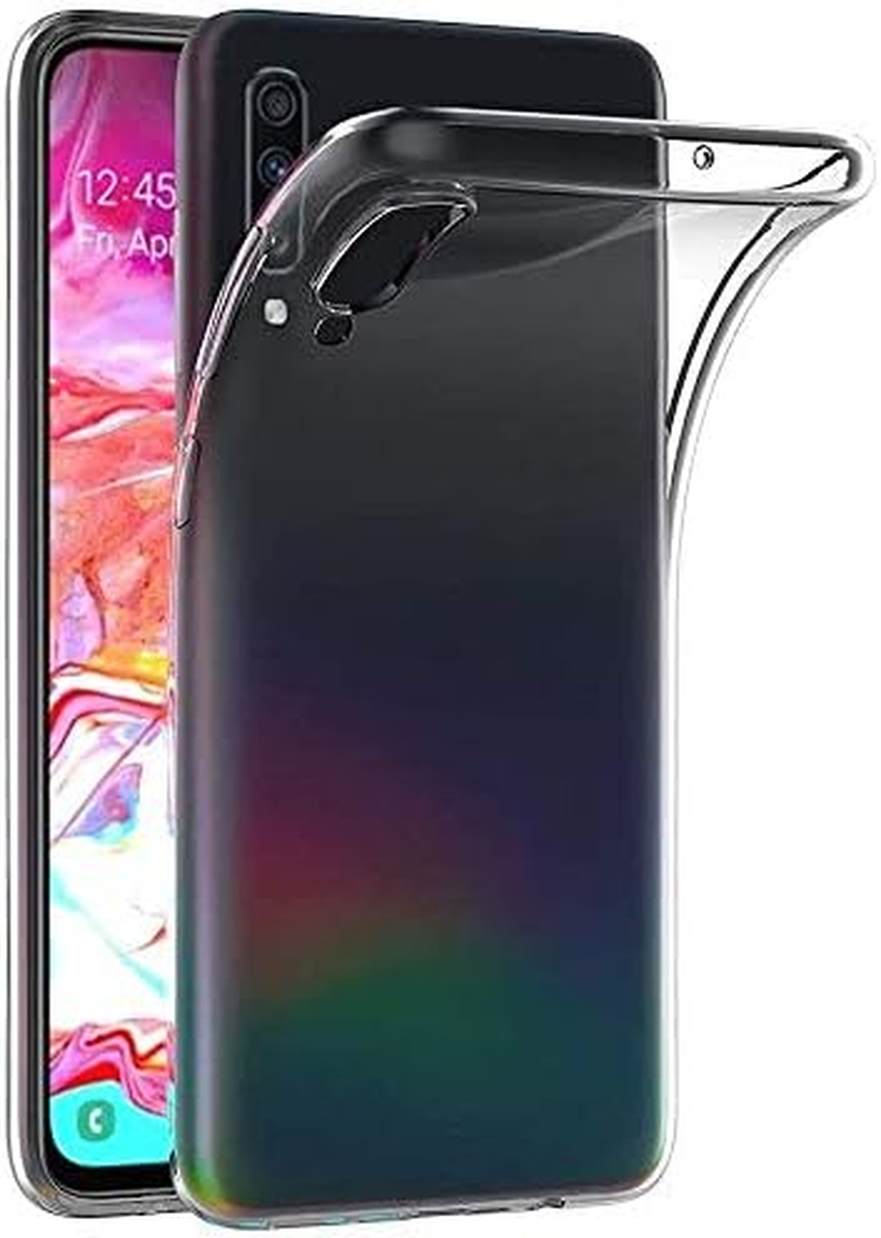 Captor Samsung A70 / A70S Clear Case, TPU Soft and Thin Silicone Case Full Body Protection with Raised Edge for Screen and Camera image number 5
