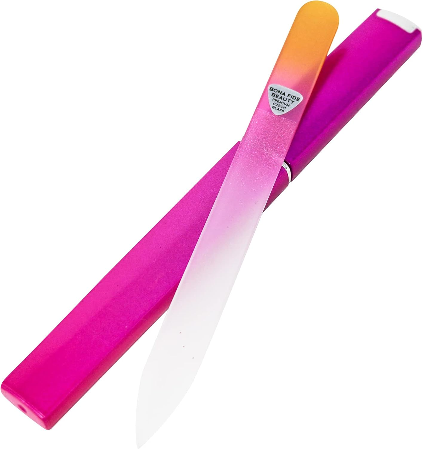 Bona Fide Beauty Glass Nail File with Case, Glass Fingernail File for Natural Nails, File in Any Direction, Expertly Shapes Nails, Enjoy a Professional Smooth Finish - Premium Czech Glass