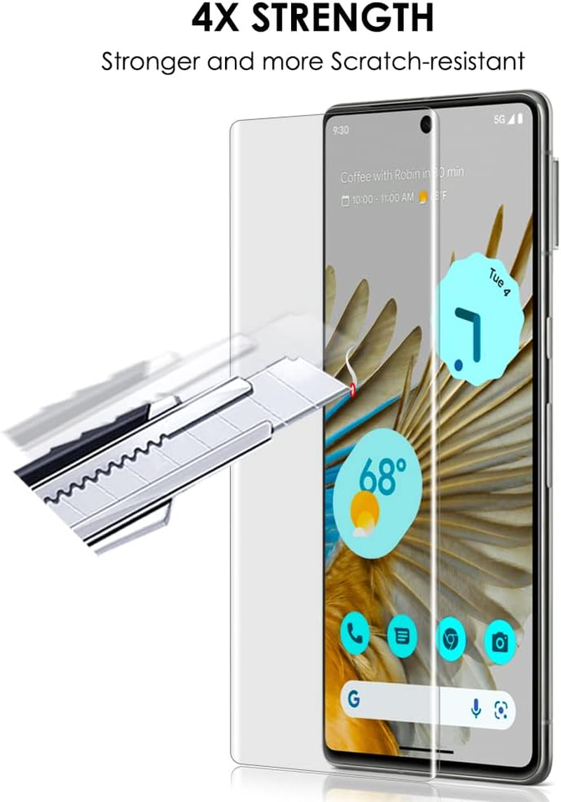 [3 Pack]Pixel 7 Pro Screen Protector Tempered Glass, Akcoo UV Full Screen Adhesive [LOCA Liquid Tech][Fingerprint Sensor Compatible] Glass Protector for Google Pixel7 Pro 5G - For Pixel 7 Pro (Hd Glass) image number 2