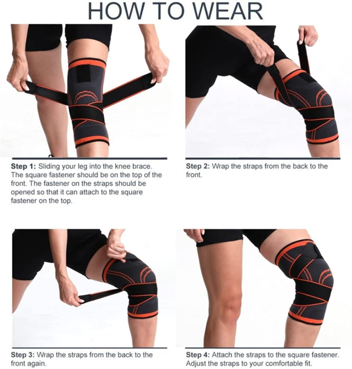 Compatible Compression Knee Support Sleeve Brace Breathable for Running Jogging Sports for Joint Pain and Arthritis Relief