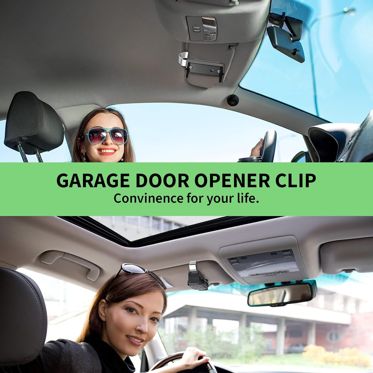 MAEZOE 2 PCS Garage Door Opener Clip for Visor, Universal Car Garage Remote Control Holder, Compatible with Liftmaster, Sears and Chamberlain, Fits for 4.5-6.7Cm Remote Control image number 1