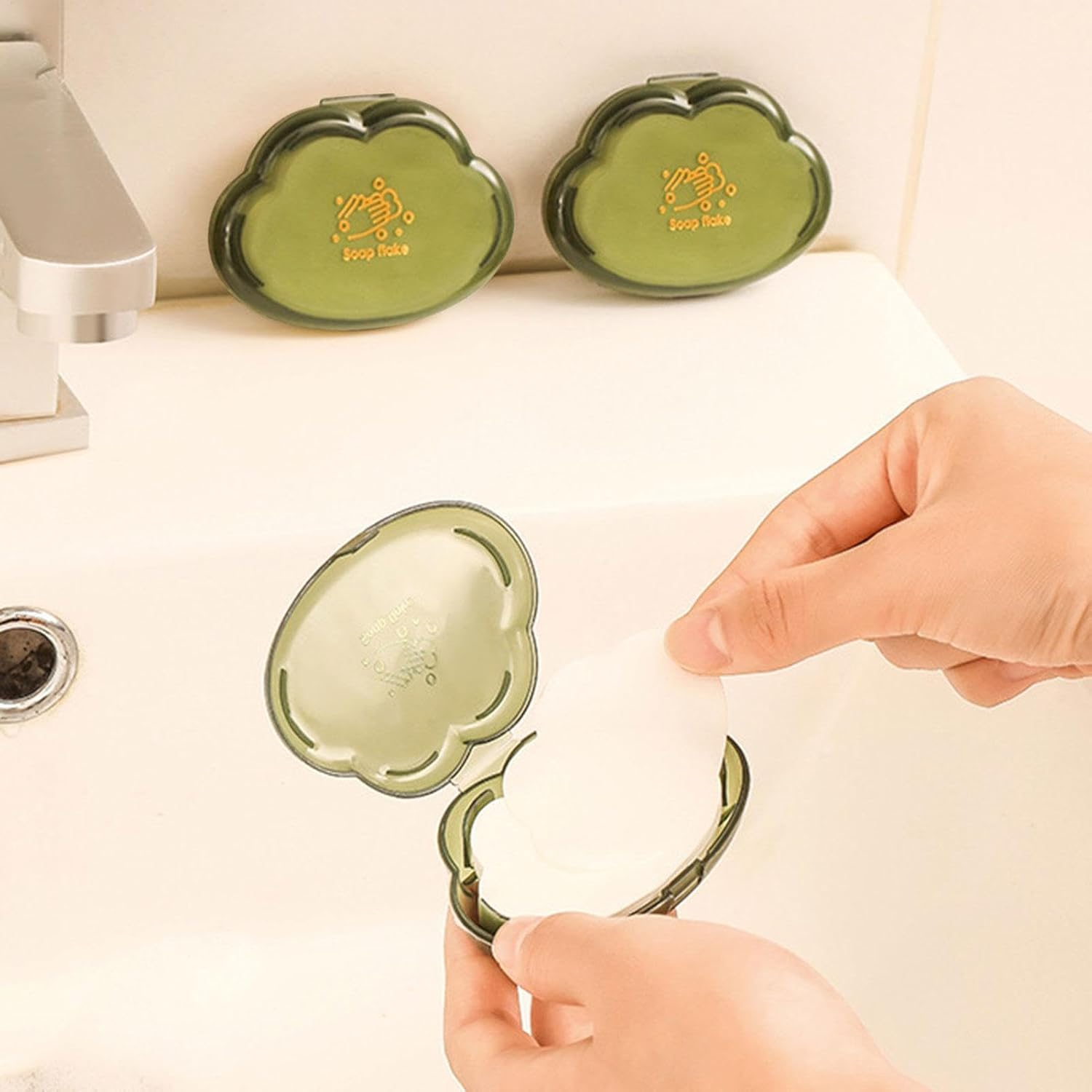 Hand Soap Sheets - 50Pcs/Box Hand Paper Soap, Lightweight Portable Soap Sheets | 97 in &times; 1.18 Inch Discs for Travel, Rice Cleaner, Disc Soap for Hiking Picnic Activities image number 3