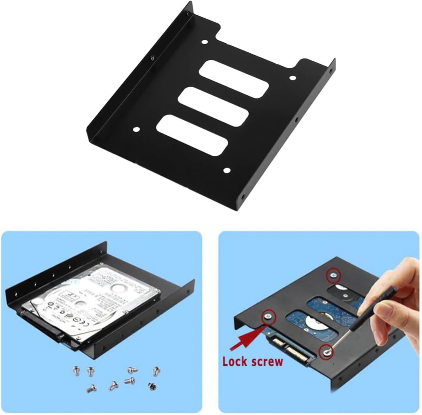 2.5 Inch to 3.5 Inch SSD HDD Adapter Rack Hard Drive SSD Mounting Bracket image number 4