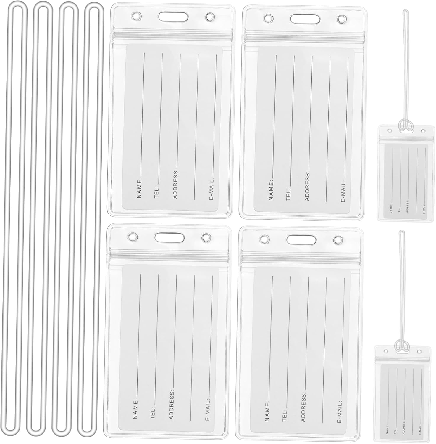 ORFOFE Clear Luggage Tags with Transparent Badge Sleeves and Sturdy Loops Travel Suitcase Label Holders for Secure and Reusable Identification of Bags Backpacks and Suitcases image number 5