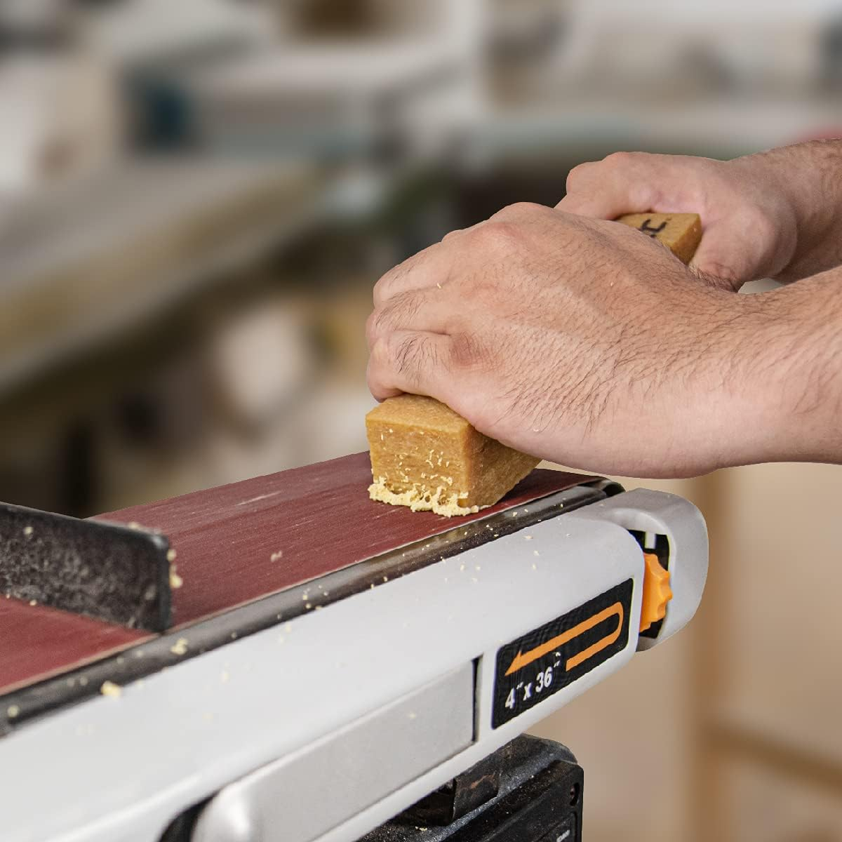 POWERTEC 71002-P2 Abrasive Cleaning Stick for Sanding Belts & Discs 8-1/2" 2PK | Natural Rubber Eraser - Woodworking Shop Tools for Sanding Perfection image number 2