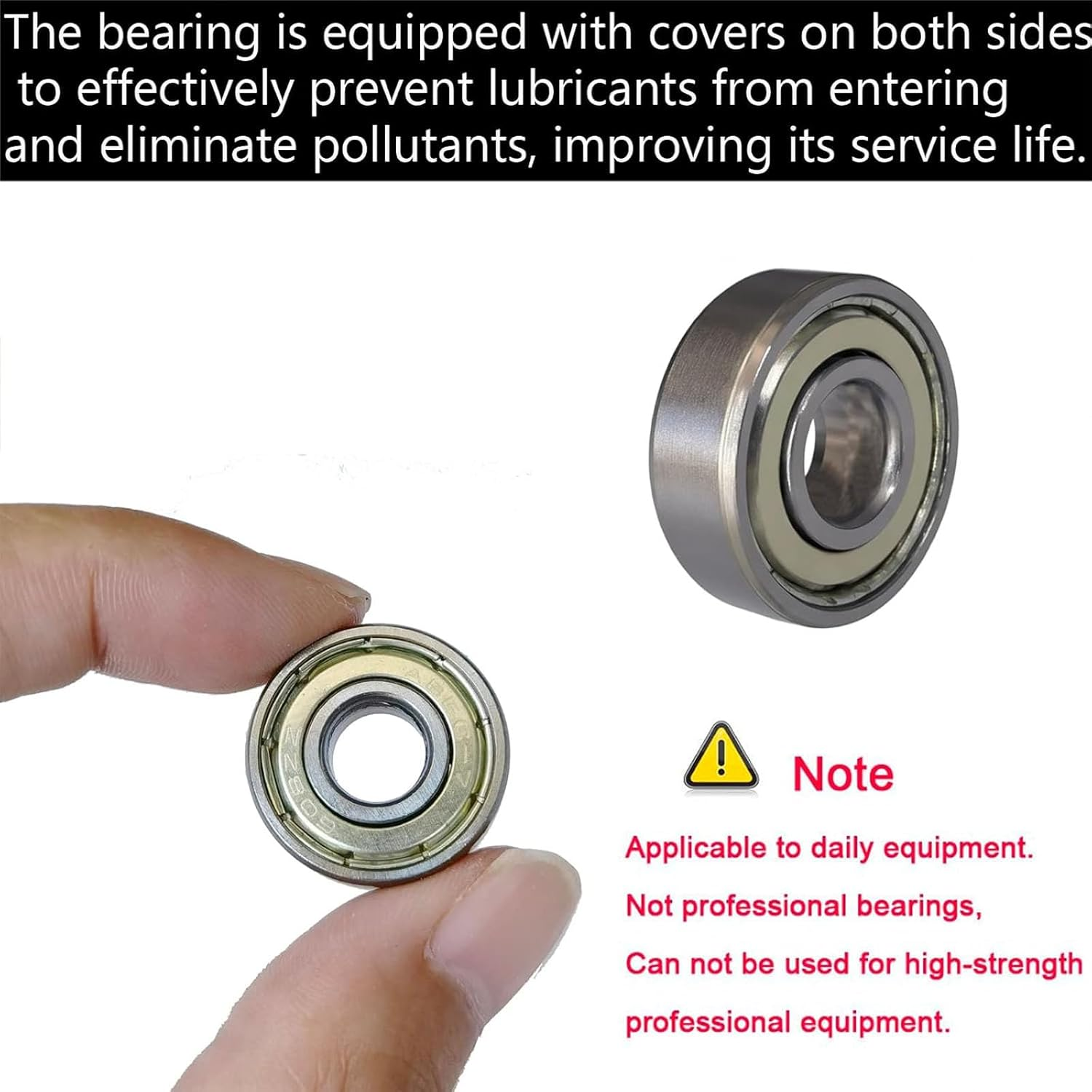 608 ZZ Ball Bearings 40 Pcs Metal Ball Bearings Double Shielded Miniature Groove Ball Bearings Carbon Steel Bearings for Skateboard Roller Inline Skates