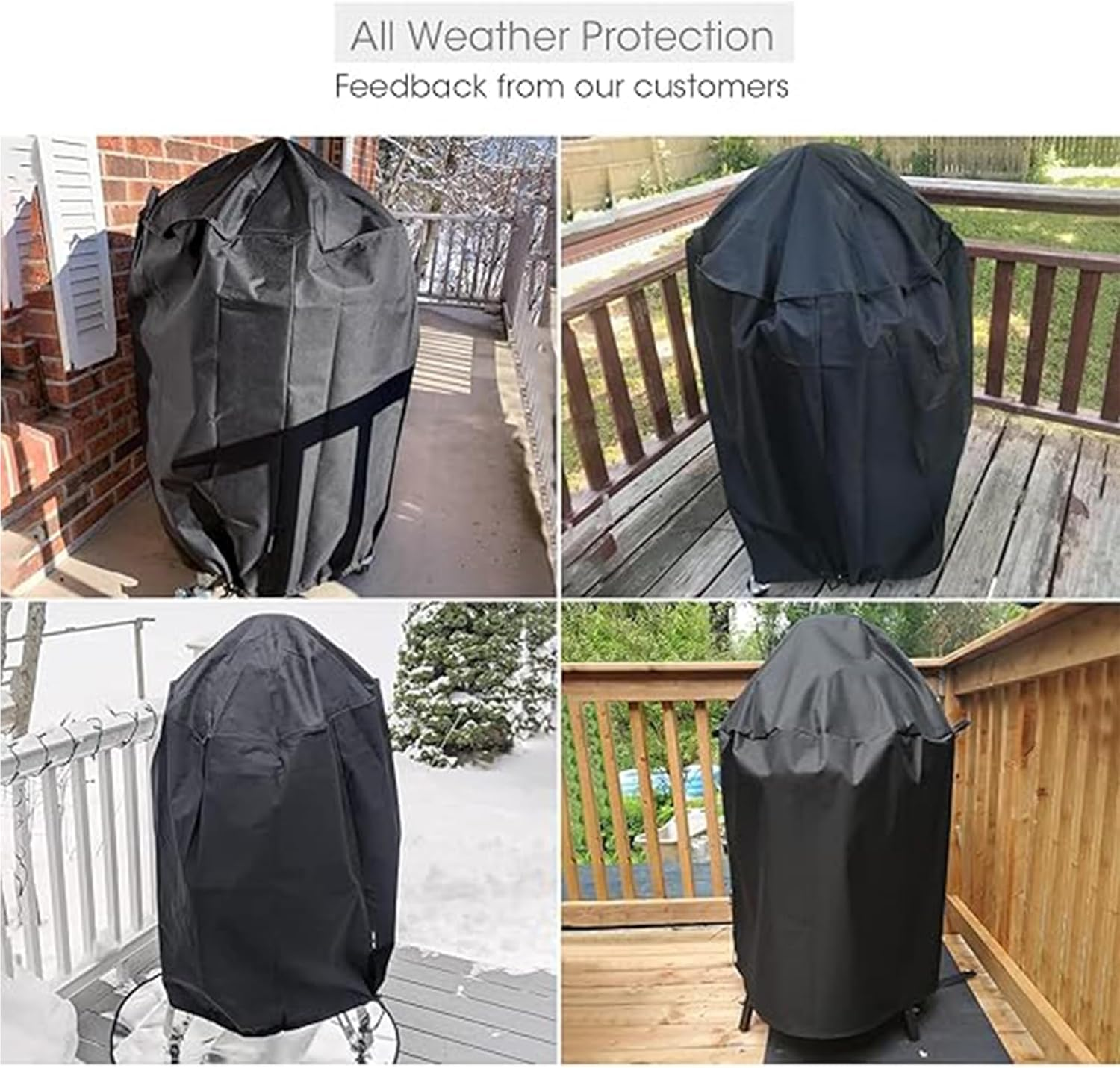 75X70Cm BBQ Grill Cover round Waterproof Dust-Proof UV Resistant Gas Grill Cover Outdoor Gas Charcoal Barbecue Gill Protector Cover for Weber Charcoal Kettle and Other Kettle Style Barbecue Grill image number 6