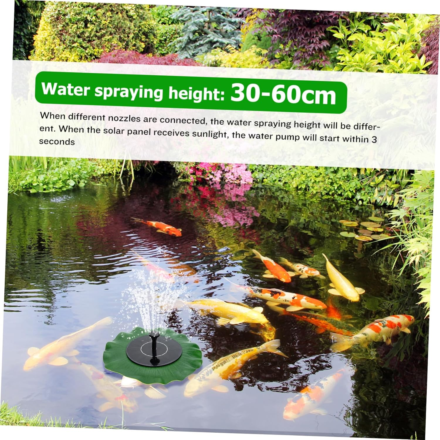 NUOBESTY Solar Fountain Solar Powered Water Pump Outdoor Fountain Patio Fish Tank image number 3