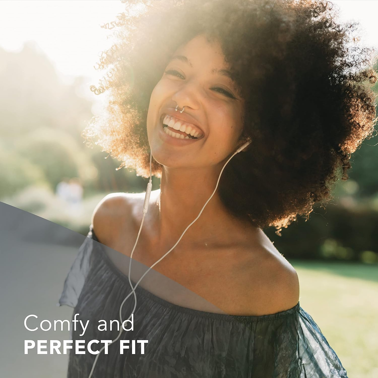 Music Sound Ergonomic Wired Capsule Headphones with Lightning MFI Connection - White image number 4