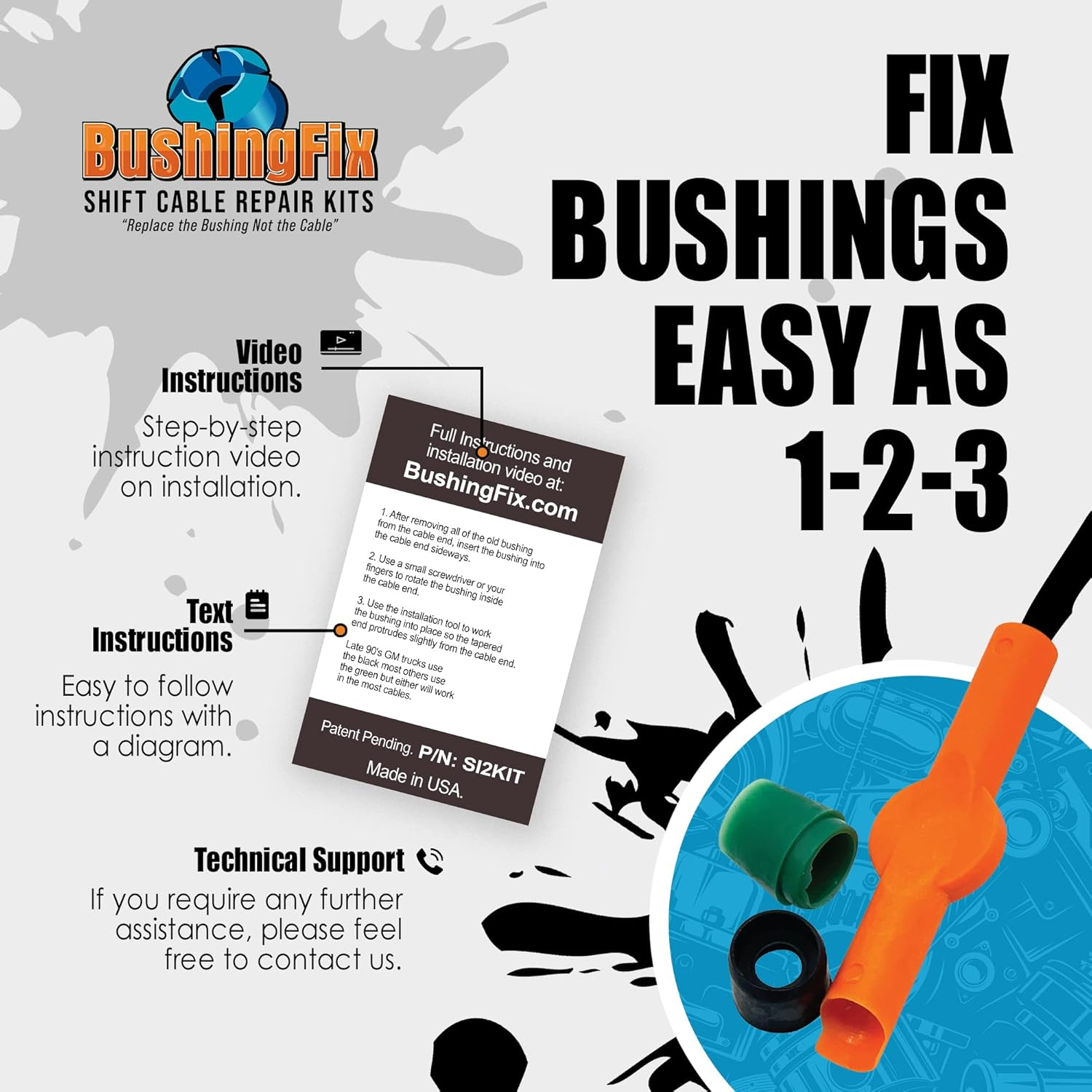 Bushing Fix Si2Kit - Automatic Transmission Shift Cable Bushing Repair Kit image number 4
