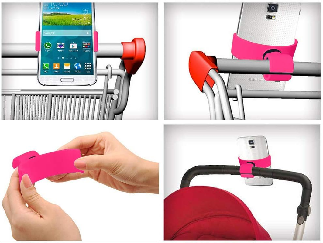 Baby Stroller Phone Holder, Fits up to 7.5 Inch Smartphones - Fuchsia image number 2