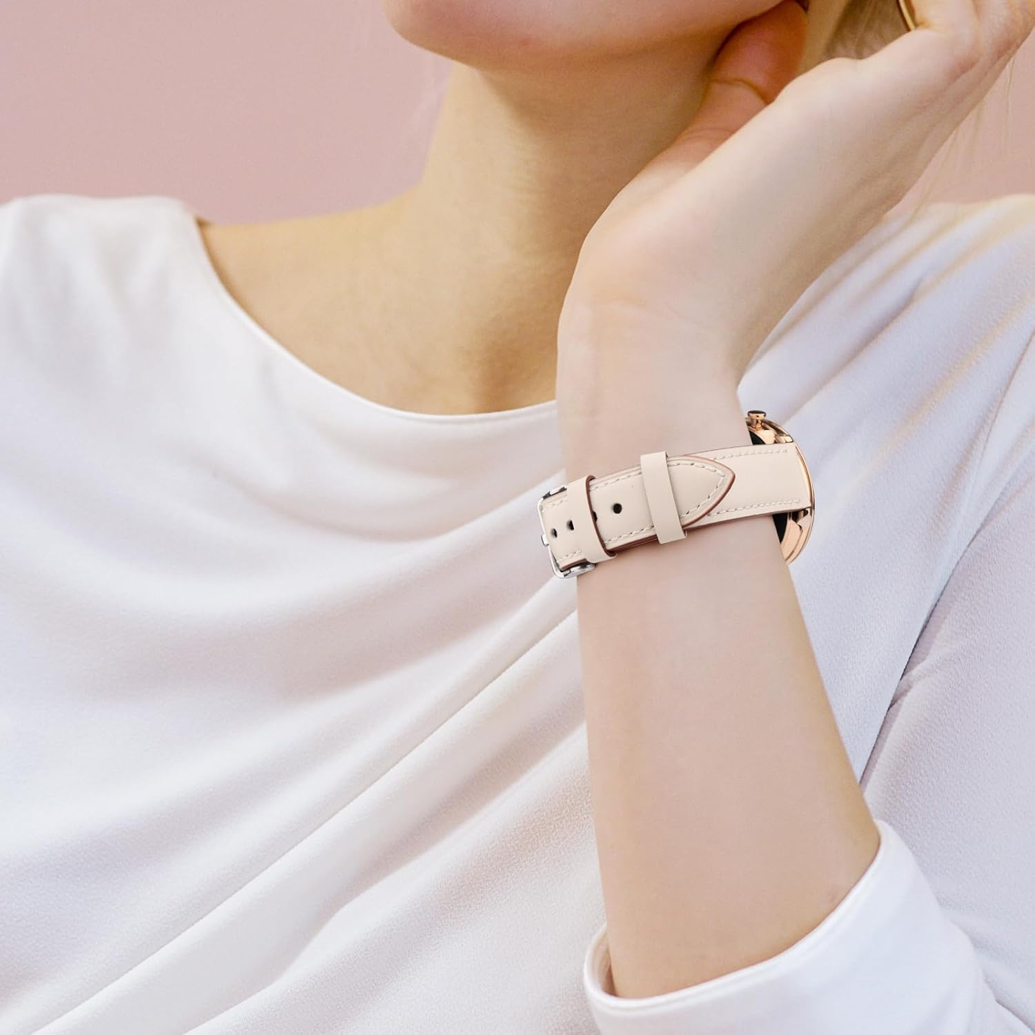 Leonids for Garmin Vivoactive 4S Band/Garmin Venu 3S Band, 18Mm Leather Watch Bands for Garmin Forerunner 265S/265S Music, Forerunner 255S/255S Music, Venu 2S/Vivomove 3S image number 1