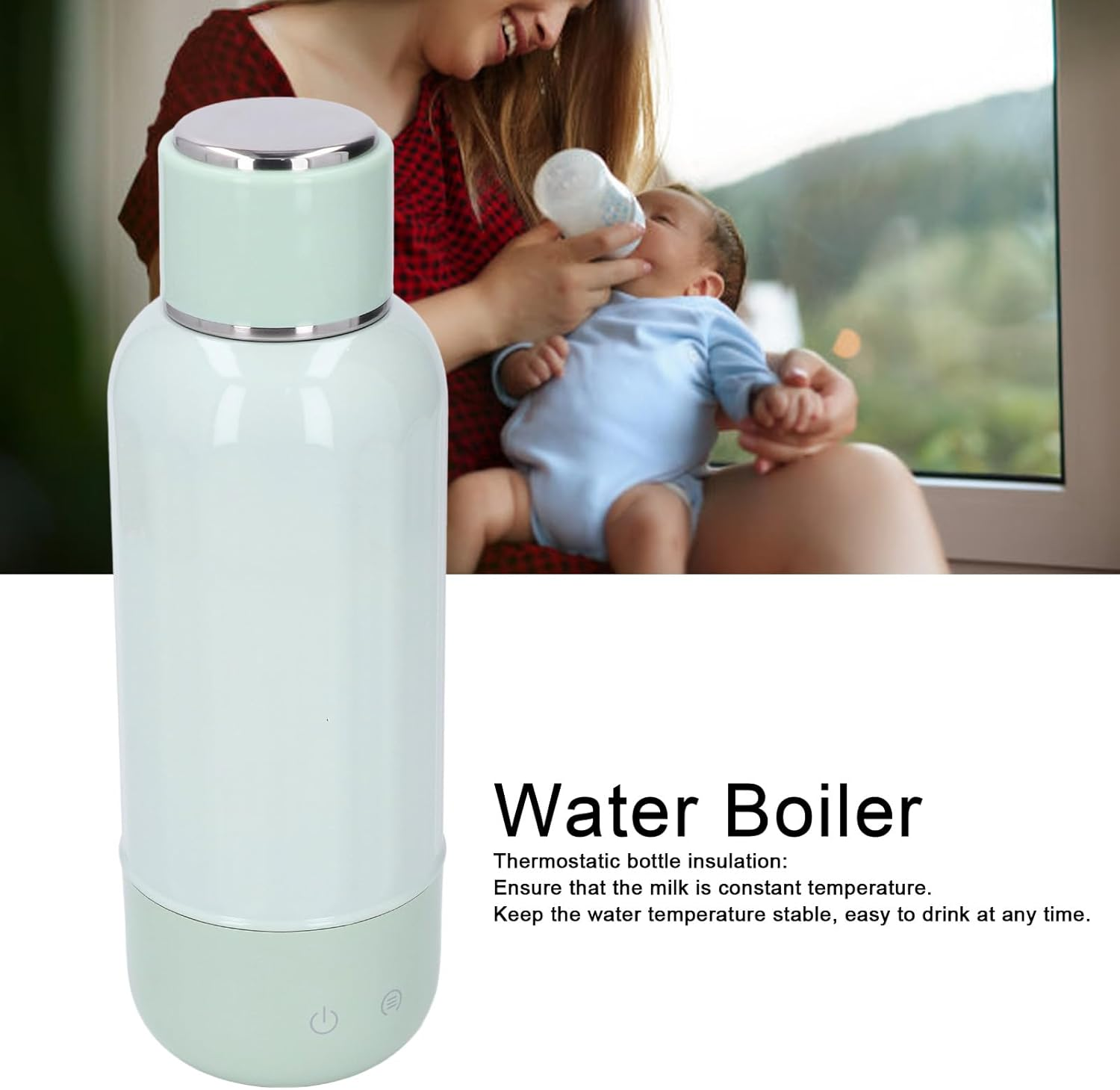 Portable Bottle Warmer for Travel, Milk Warmer with Cordless Fast Heating & 316 Stainless Steel for Breast Milk, Water, Travel Electric Kettle Water Boiler for Vehicle, Car image number 4