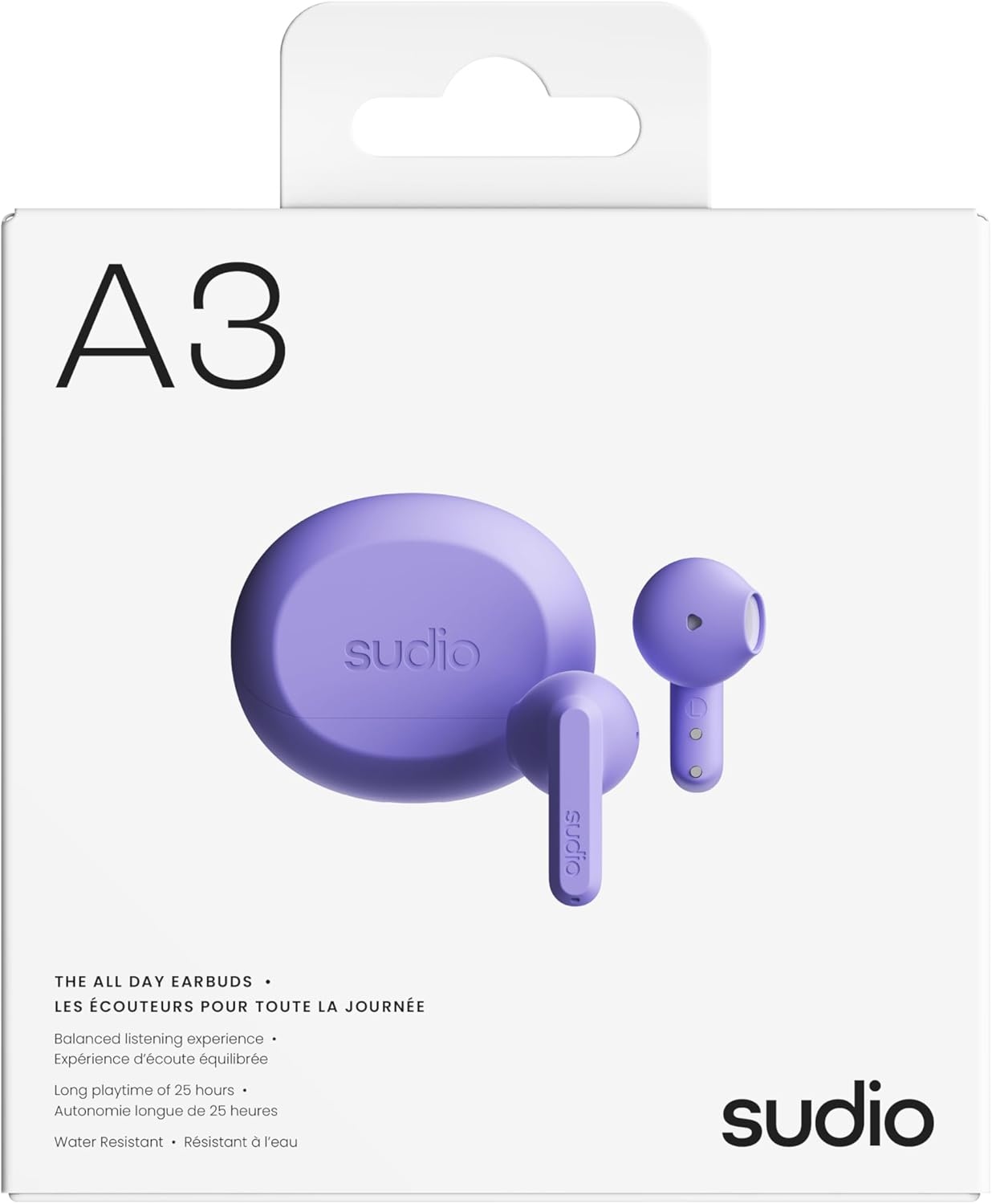 SUDIO A3 (Pixel Purple) Wireless Earphones, In-Ear Type, Bluetooth 5.4 / Microphone Included, Ios Android Compatible, Waterproof), Type C image number 6