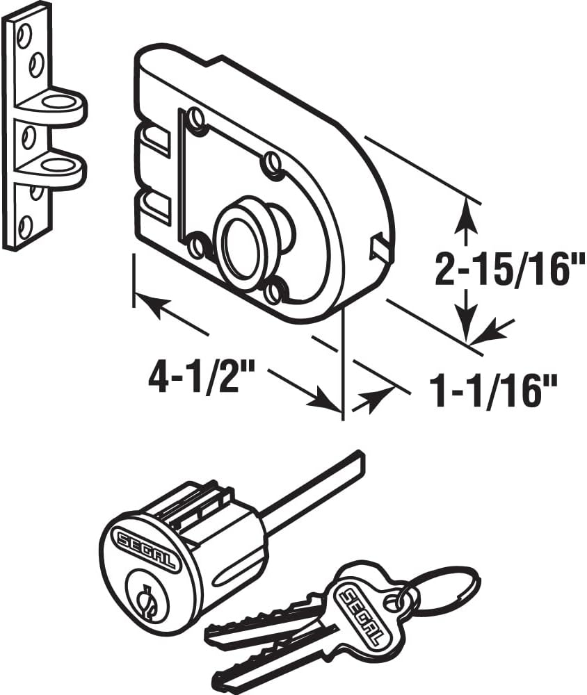 Prime-Line Products SE 15361 SEGAL Deadbolt, Solid Bronze Alloy, Brushed Brass, Angle & Flat Strike, Single Cylinder image number 1