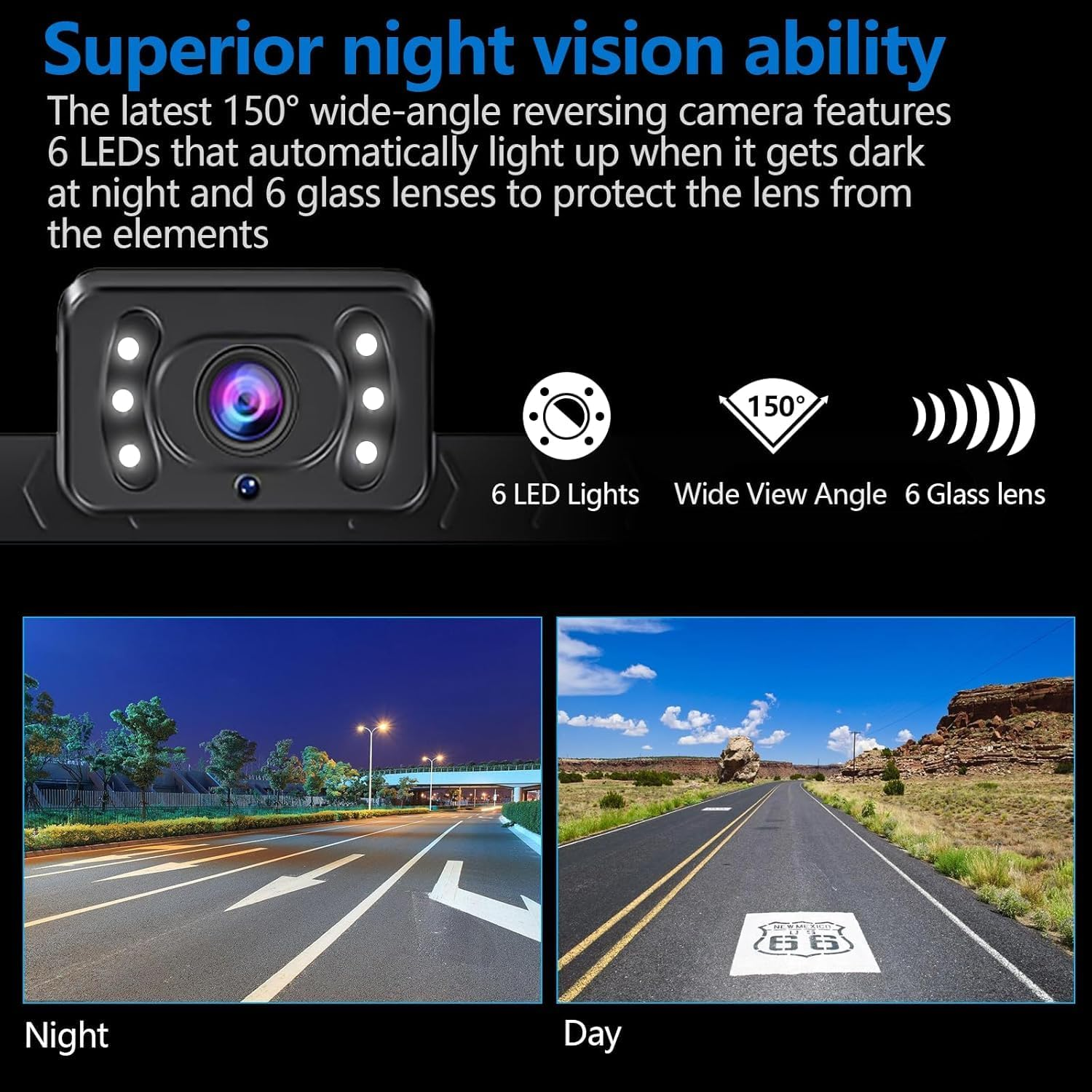 7Inch Monitor with IP69 Waterproof Night Vision Backup Camera Easy to Install,Hd 1080P Delay Free Picture Quality Suitable for Cars, Trucks Suvs Etc. image number 2